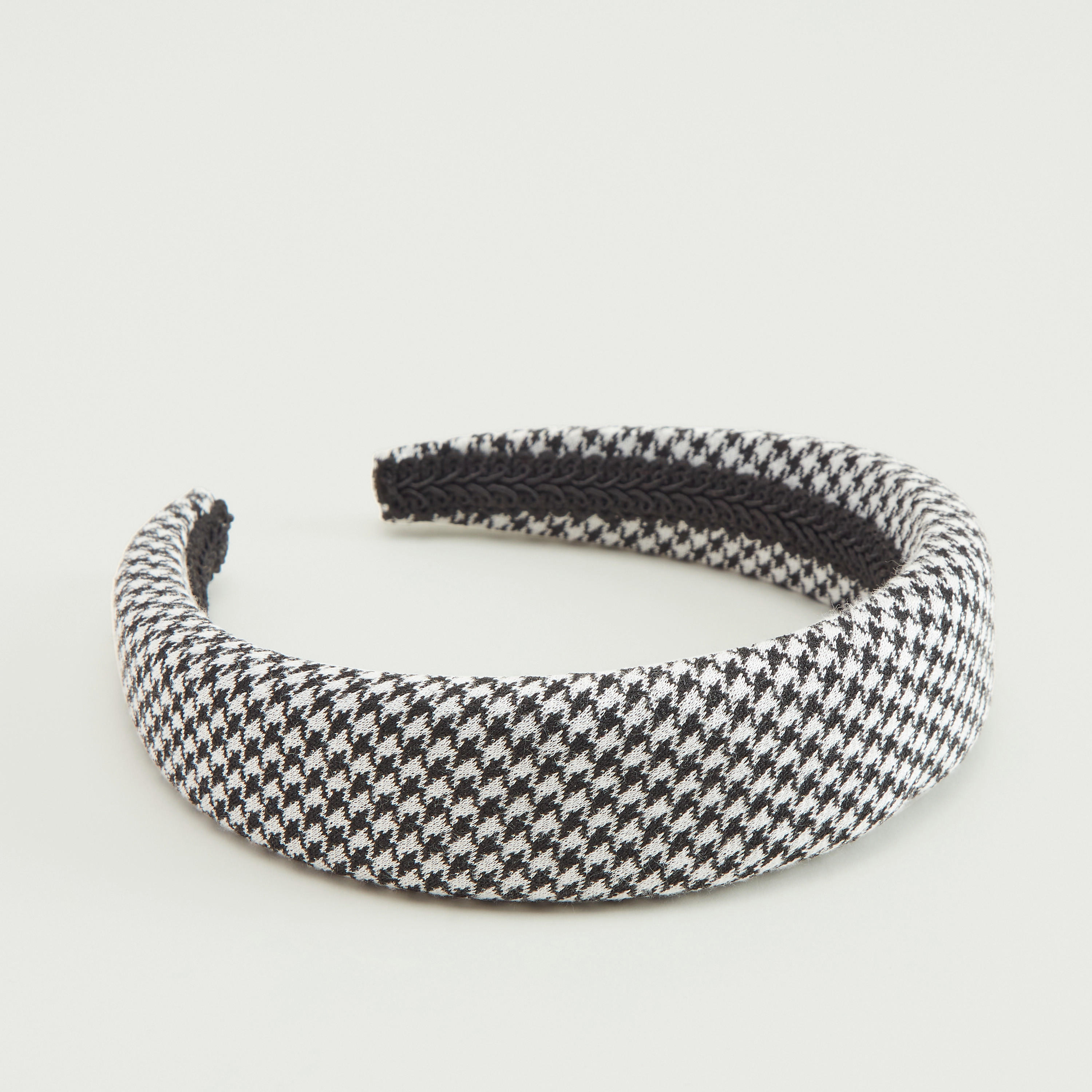 Houndstooth Print Wide Hair Band-women-hairaccessories-image-1