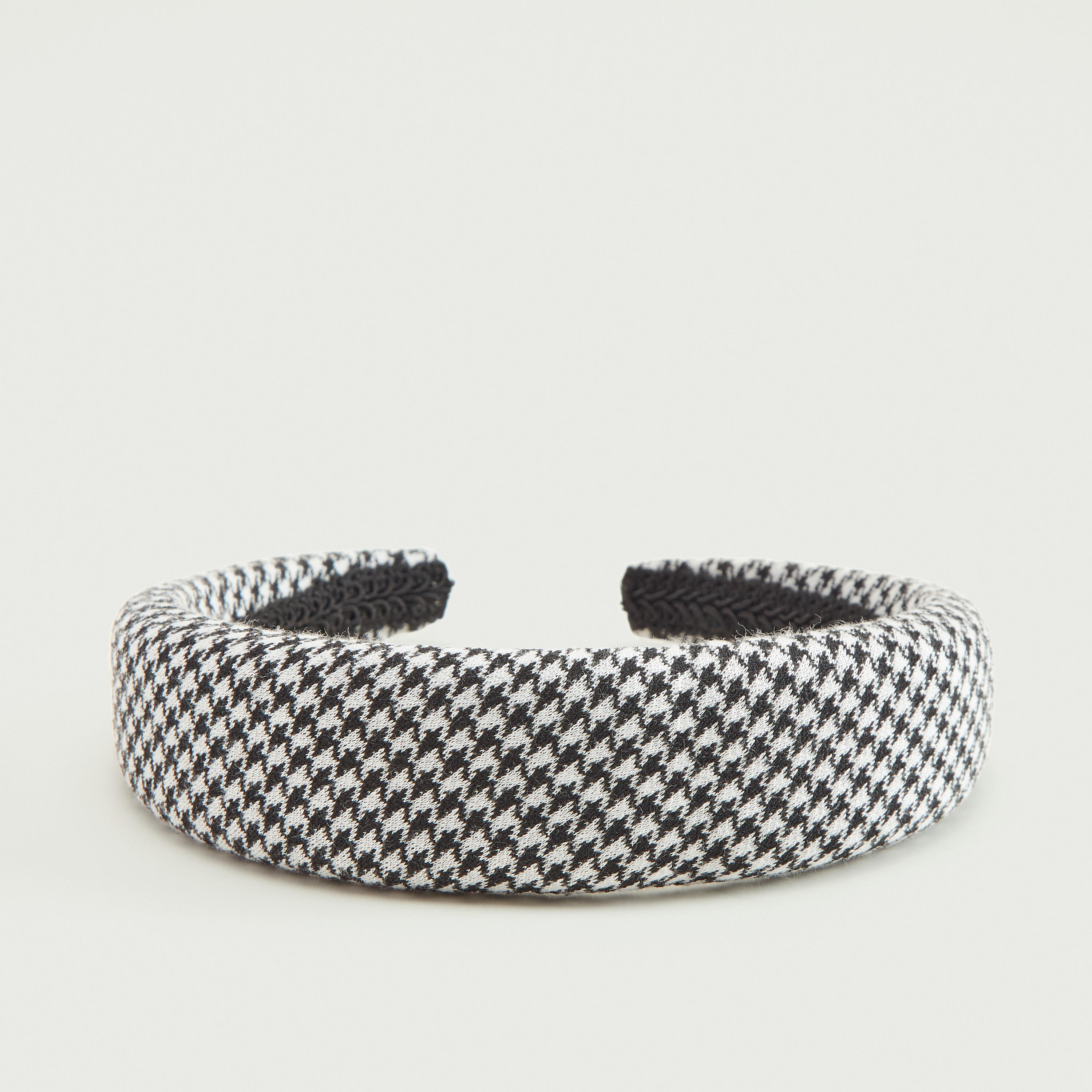 Houndstooth Print Wide Hair Band-women-hairaccessories-image-3