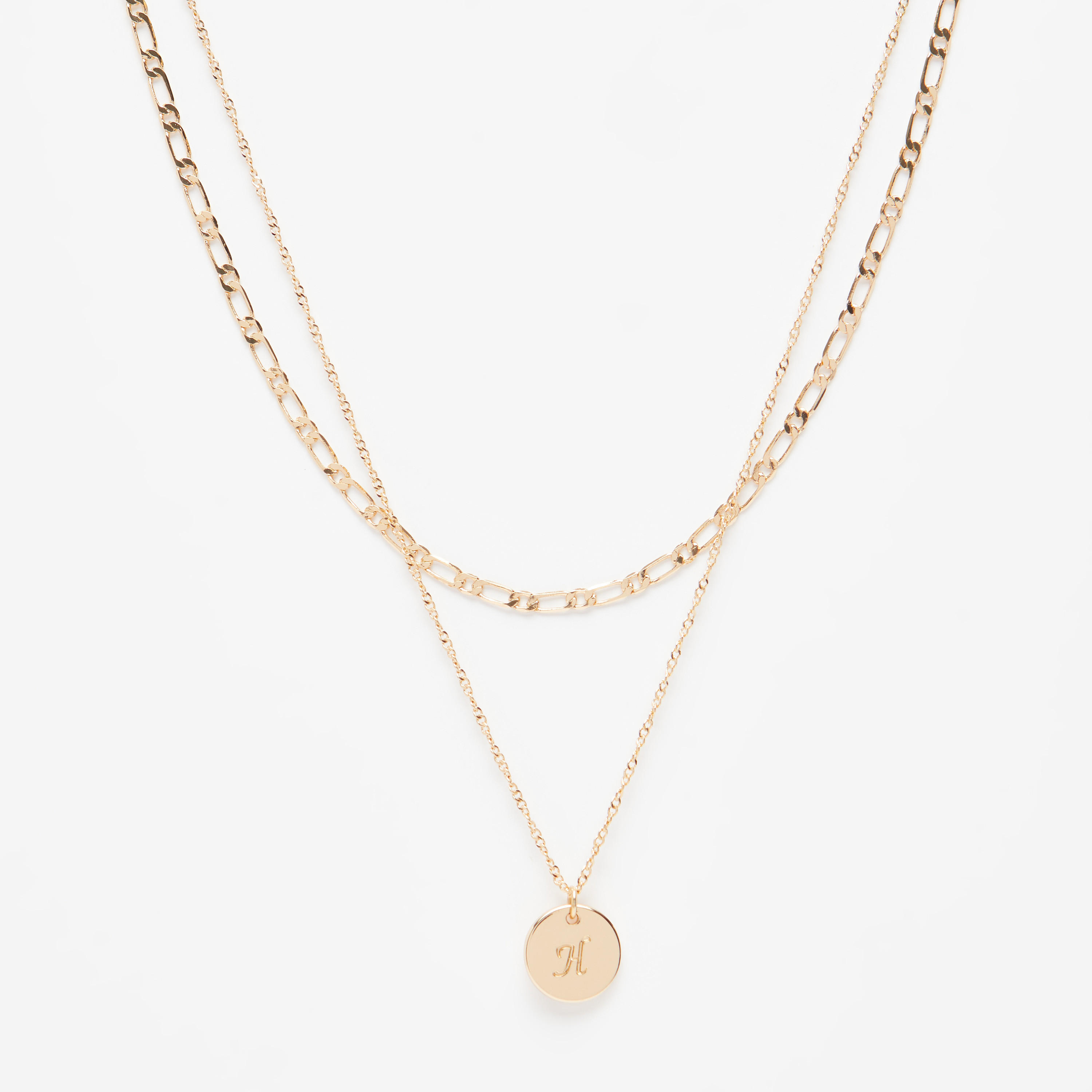 قلادة الحروف الأبجدية بدلّاية متعددة الطبقات - حرف H-women-watchesandjewellery-jewellery-necklacesandpendants-image-1