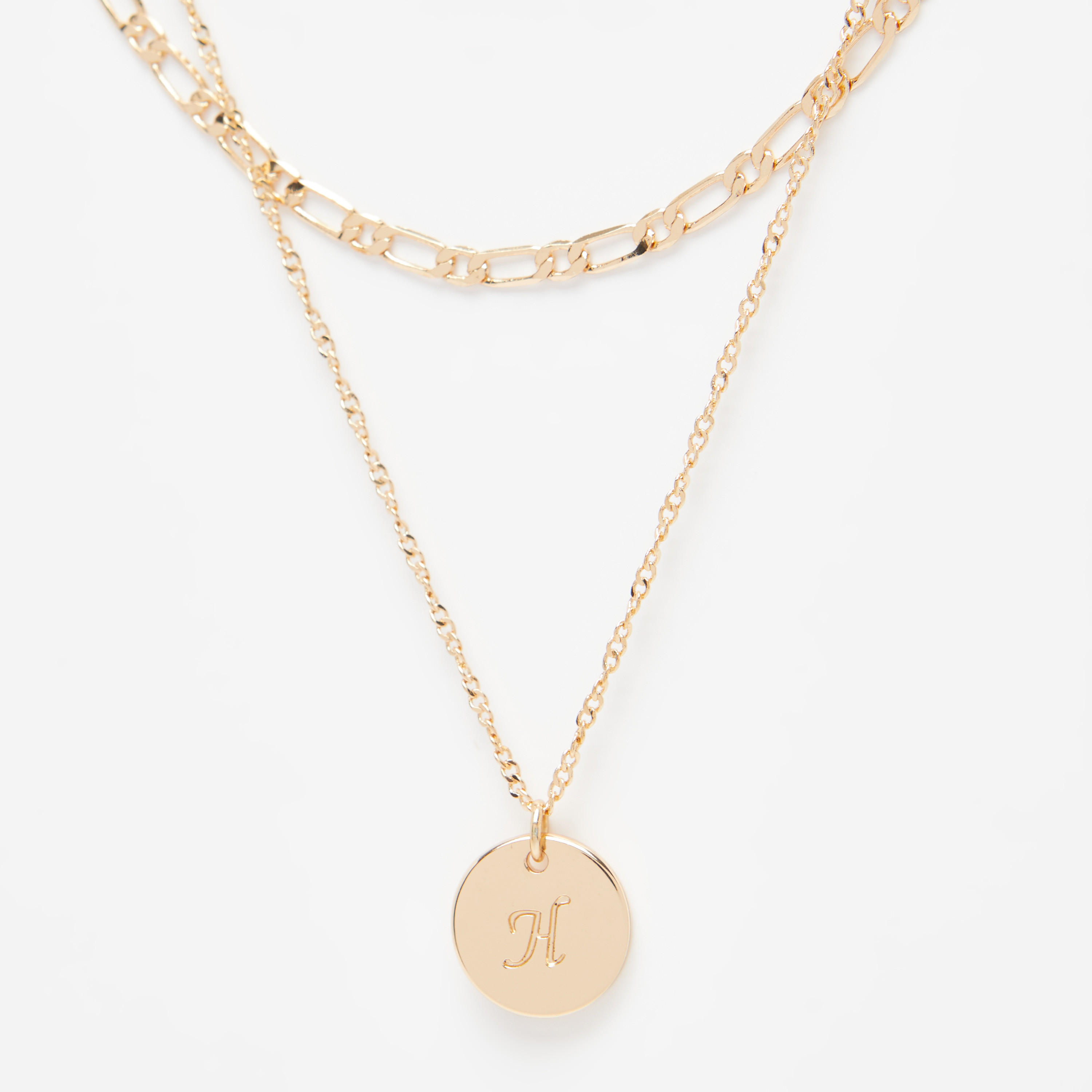 قلادة الحروف الأبجدية بدلّاية متعددة الطبقات - حرف H-women-watchesandjewellery-jewellery-necklacesandpendants-image-3