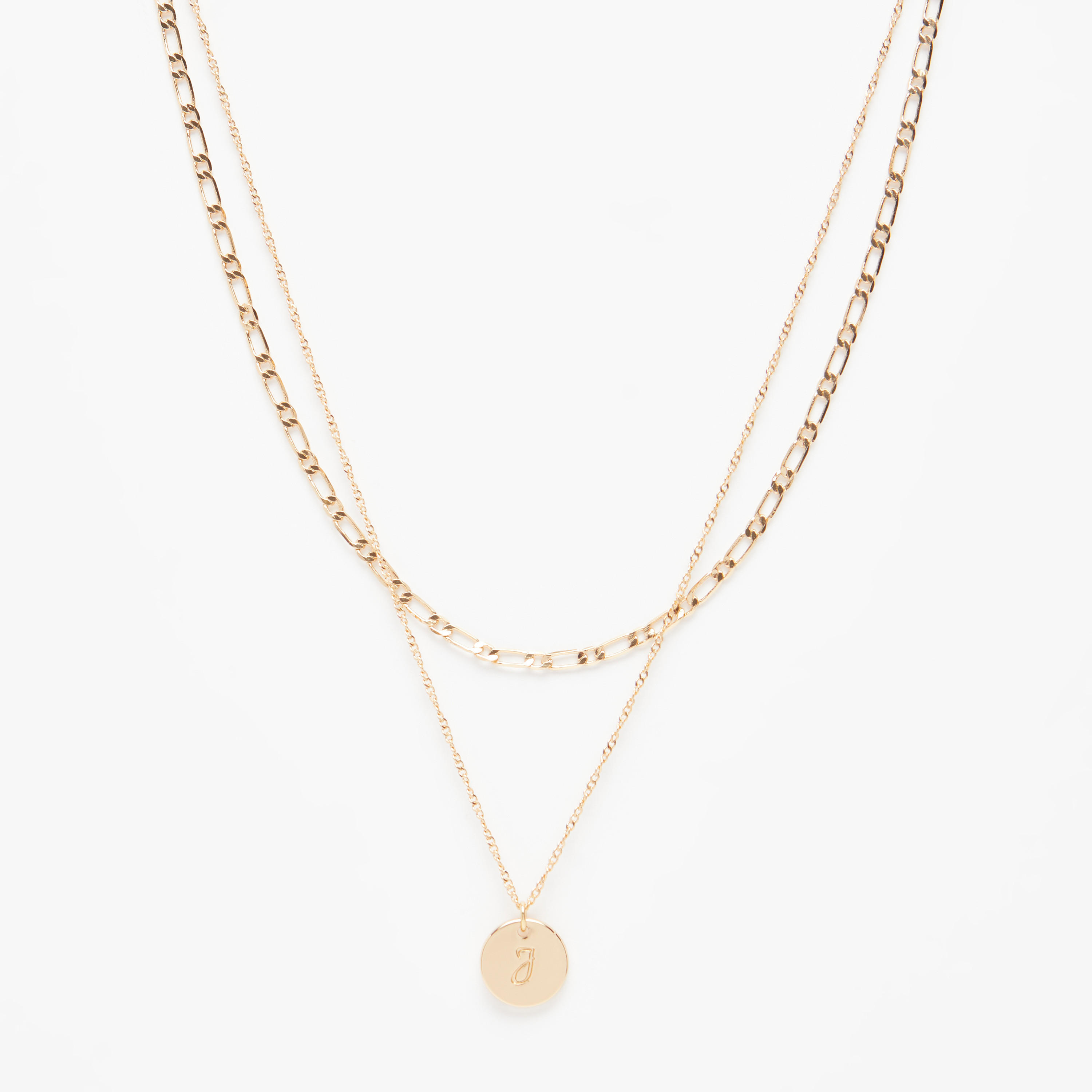 Alphabet Multi-Layer Pendant Necklace - Letter J-women-watchesandjewellery-jewellery-necklacesandpendants-image-1