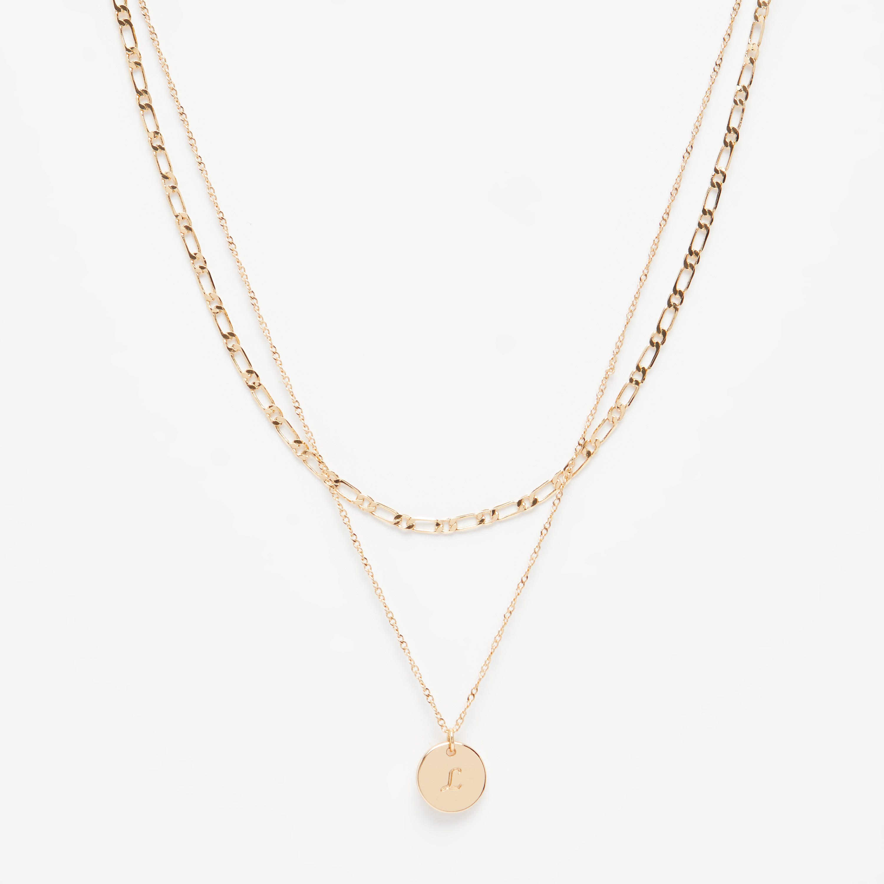 Alphabet Multi-Layer Pendant Necklace - Letter L-women-watchesandjewellery-jewellery-necklacesandpendants-image-1