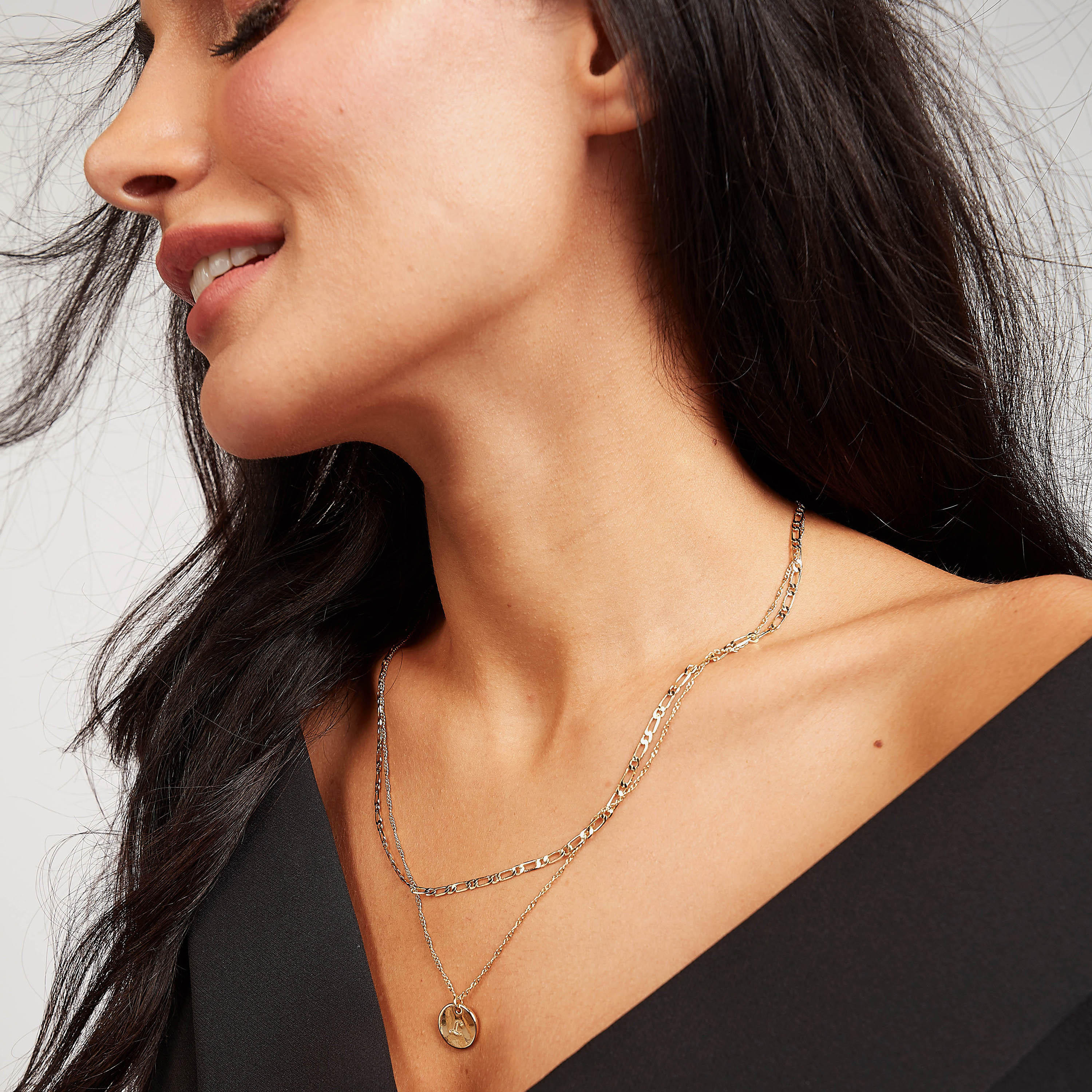 Alphabet Multi-Layer Pendant Necklace - Letter L-women-watchesandjewellery-jewellery-necklacesandpendants-image-2