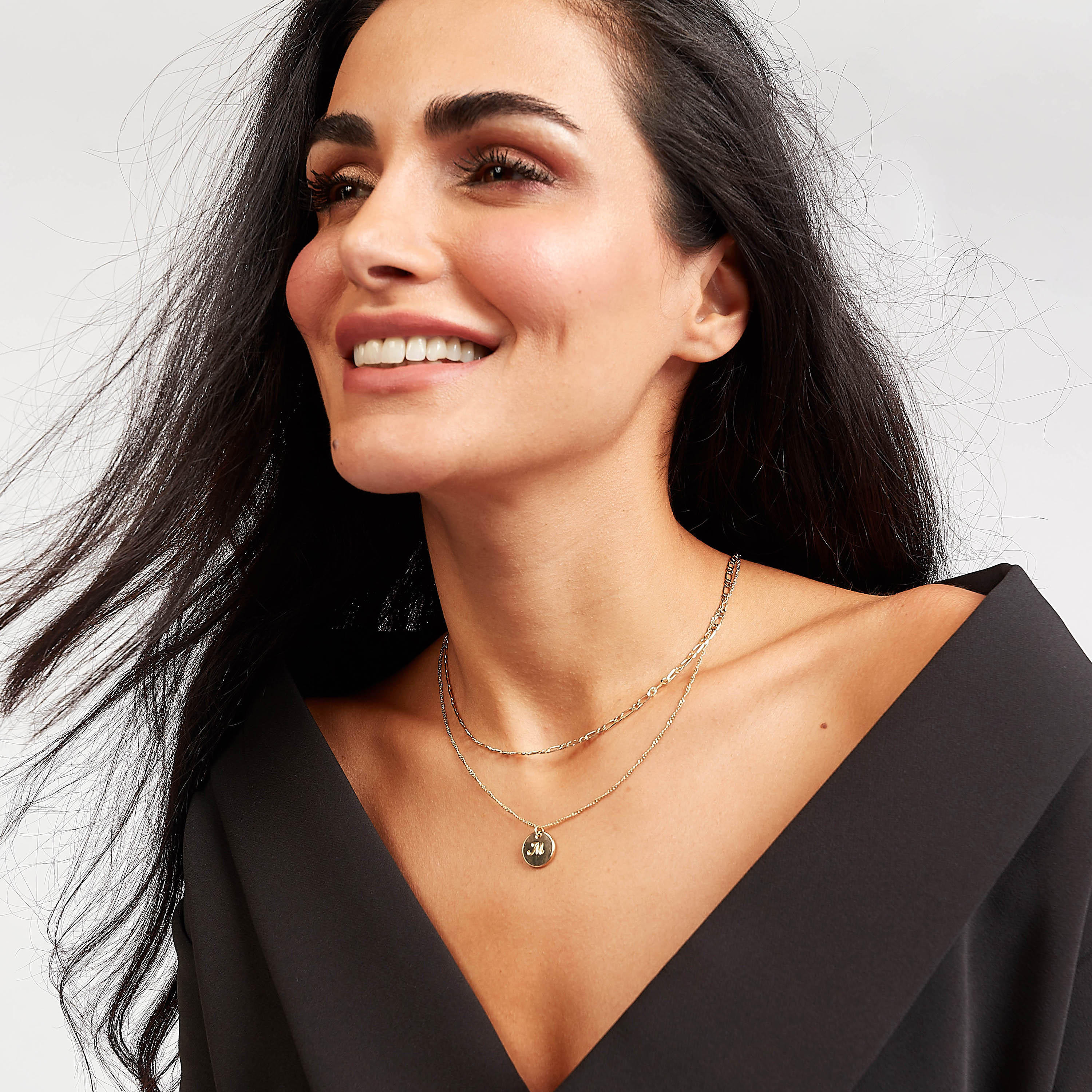 قلادة الحروف الأبجدية بدلّاية متعددة الطبقات - حرف N-women-watchesandjewellery-jewellery-necklacesandpendants-image-3