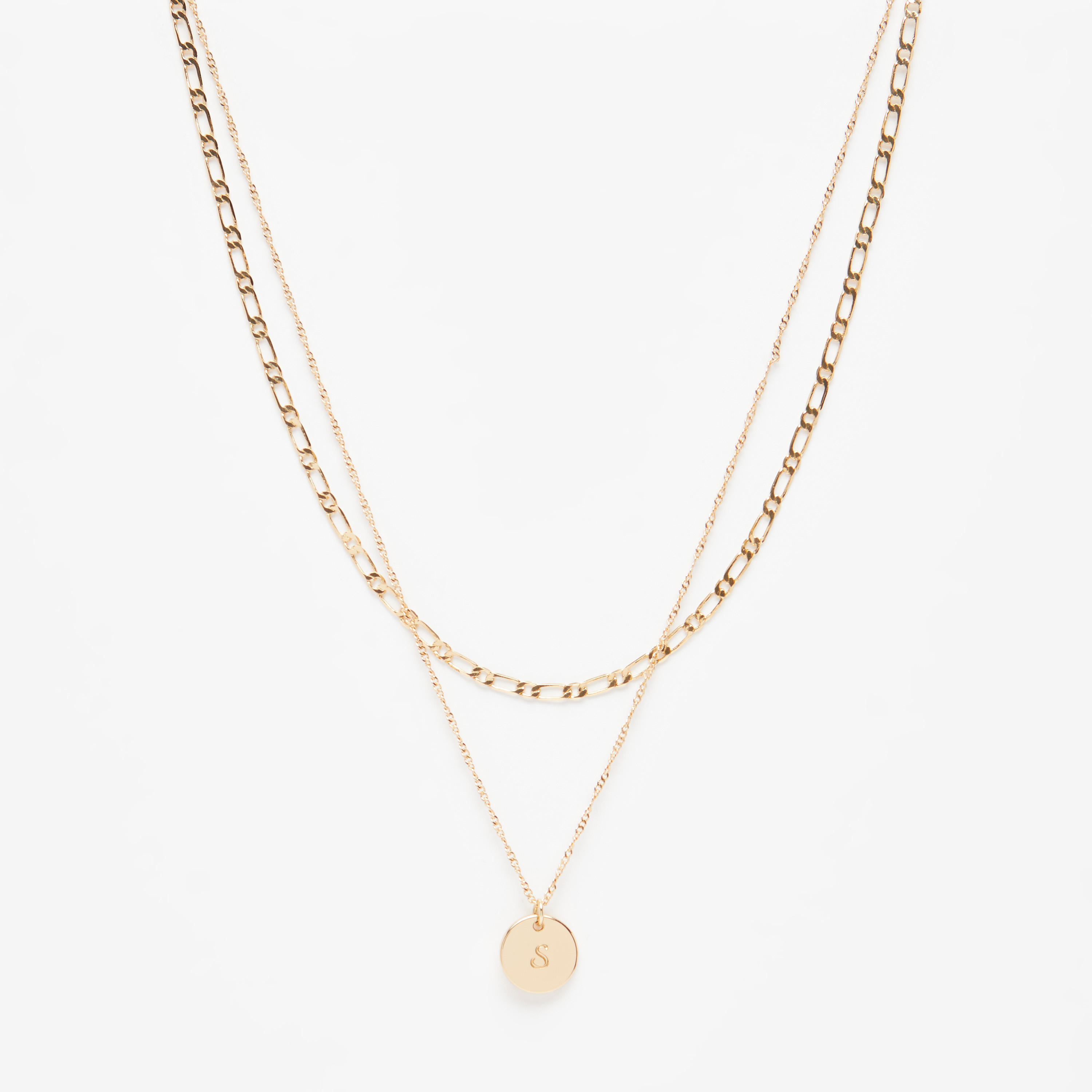 قلادة الحروف الأبجدية بدلّاية متعددة الطبقات - حرف S-women-watchesandjewellery-jewellery-necklacesandpendants-image-1