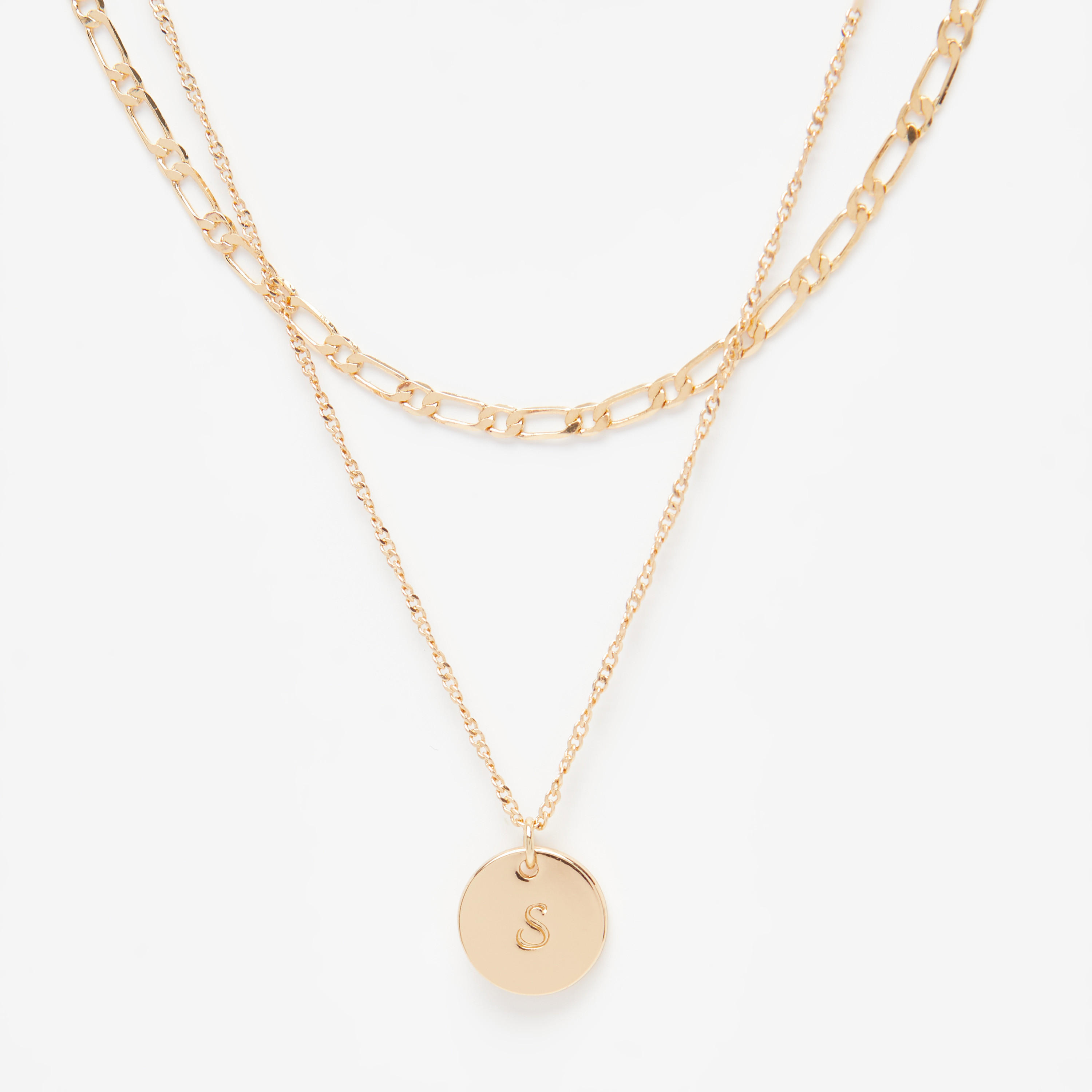قلادة الحروف الأبجدية بدلّاية متعددة الطبقات - حرف S-women-watchesandjewellery-jewellery-necklacesandpendants-image-3