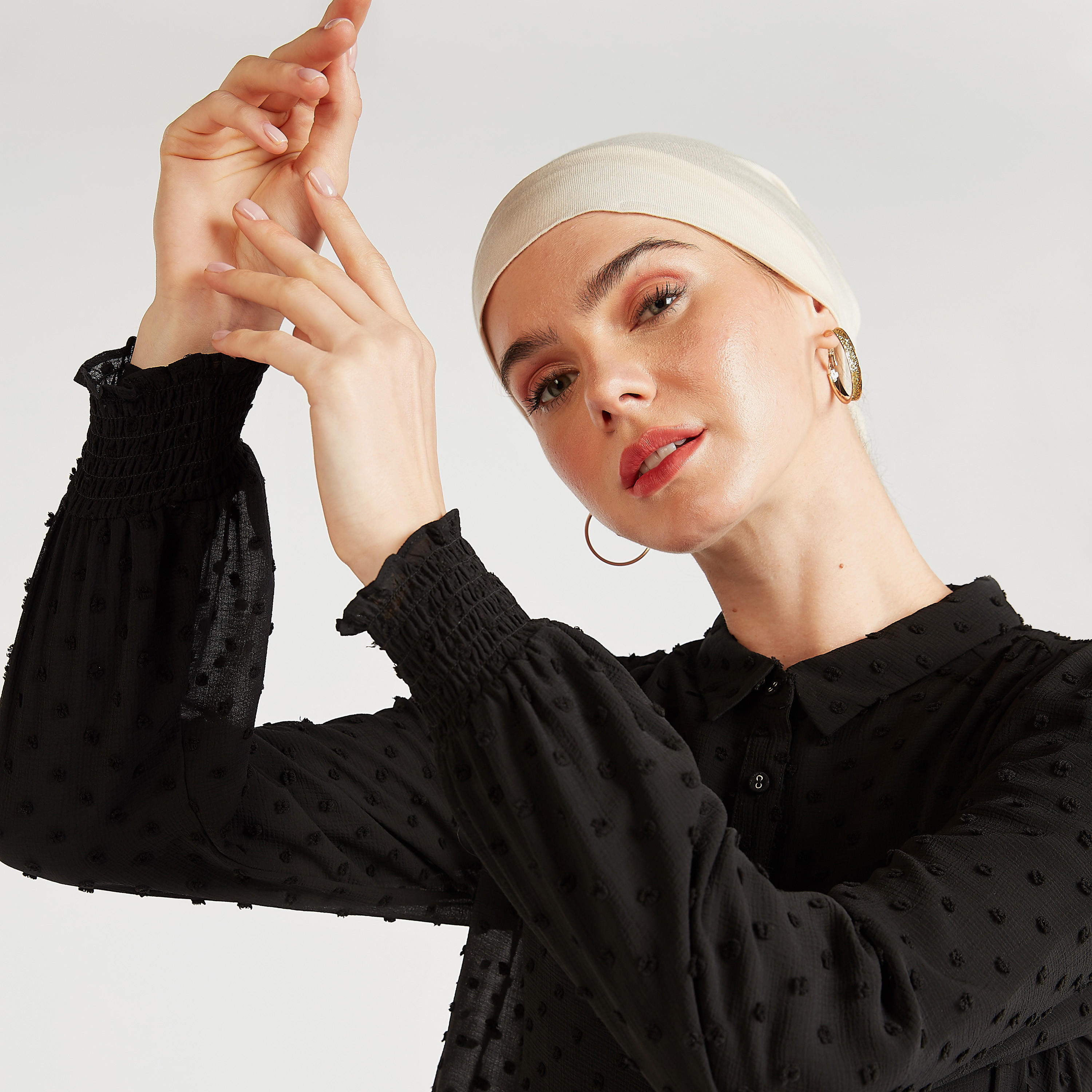 Textured Cap with Cuffed Hem-women-clothingaccessories-capsandhats-image-4