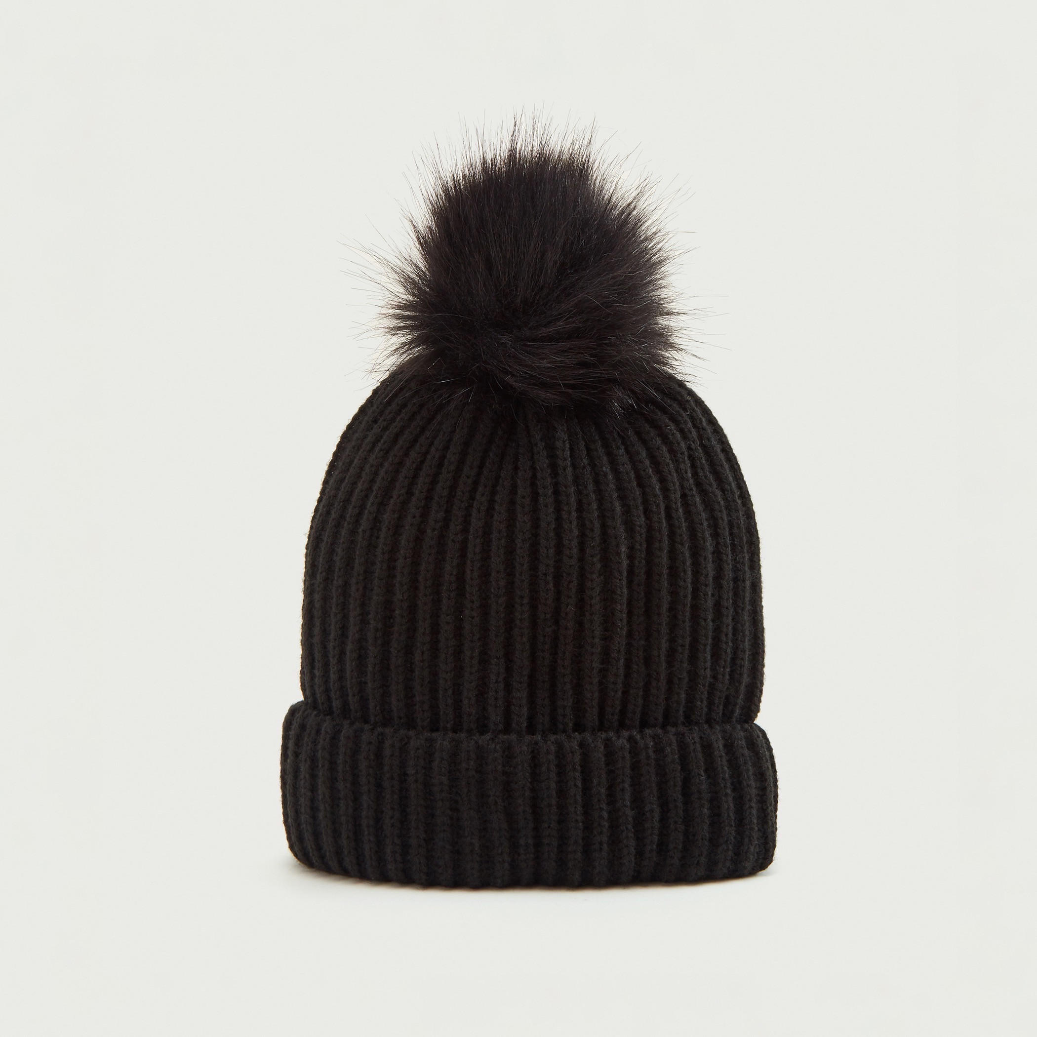 قبّعة بيني بارزة الملمس بأطراف مطّاطيّة وتفاصيل مزخرفة-women-clothingaccessories-capsandhats-image-1