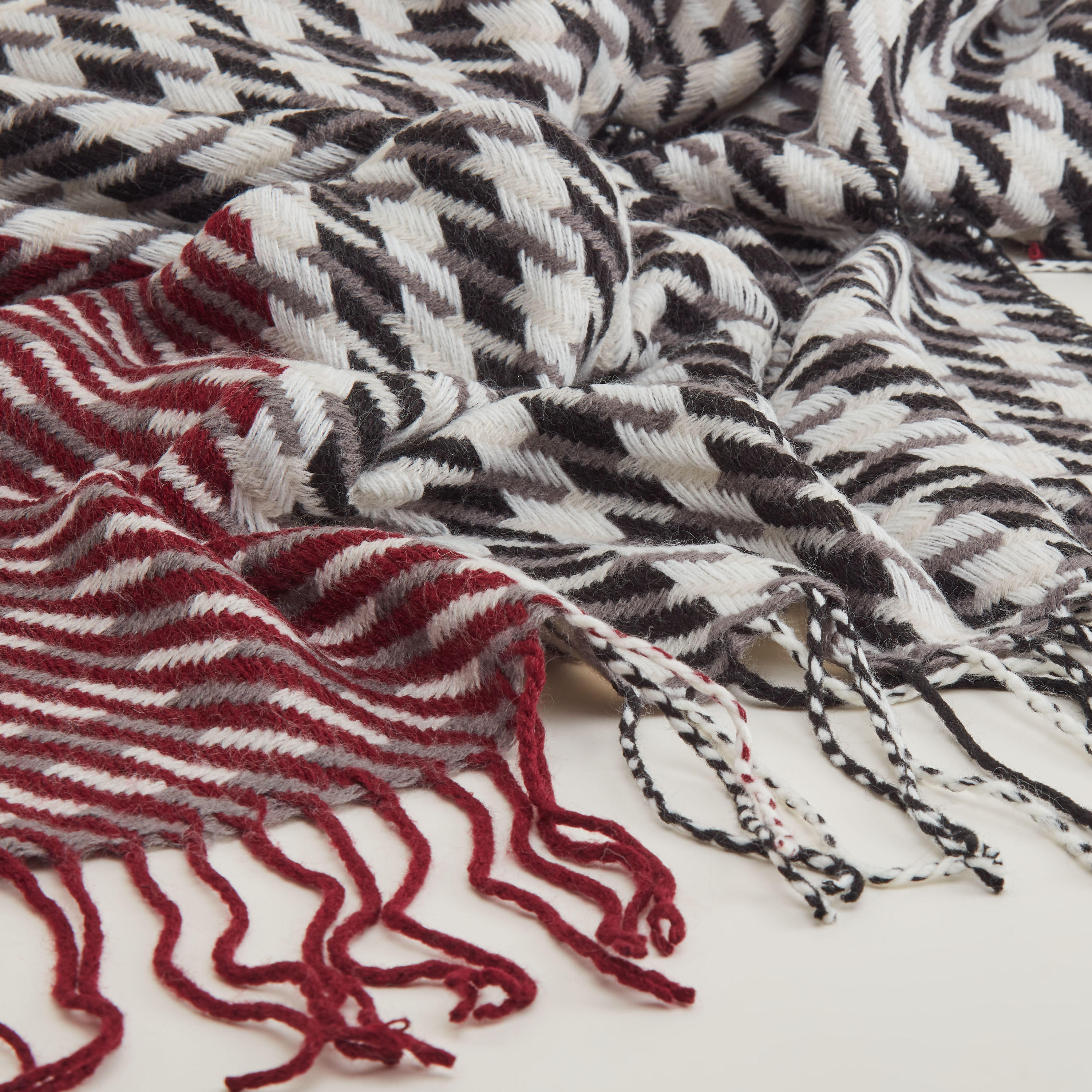 Houndstooth Poncho with Fringe Detail and Pockets-women-clothingaccessories-scarves-image-5