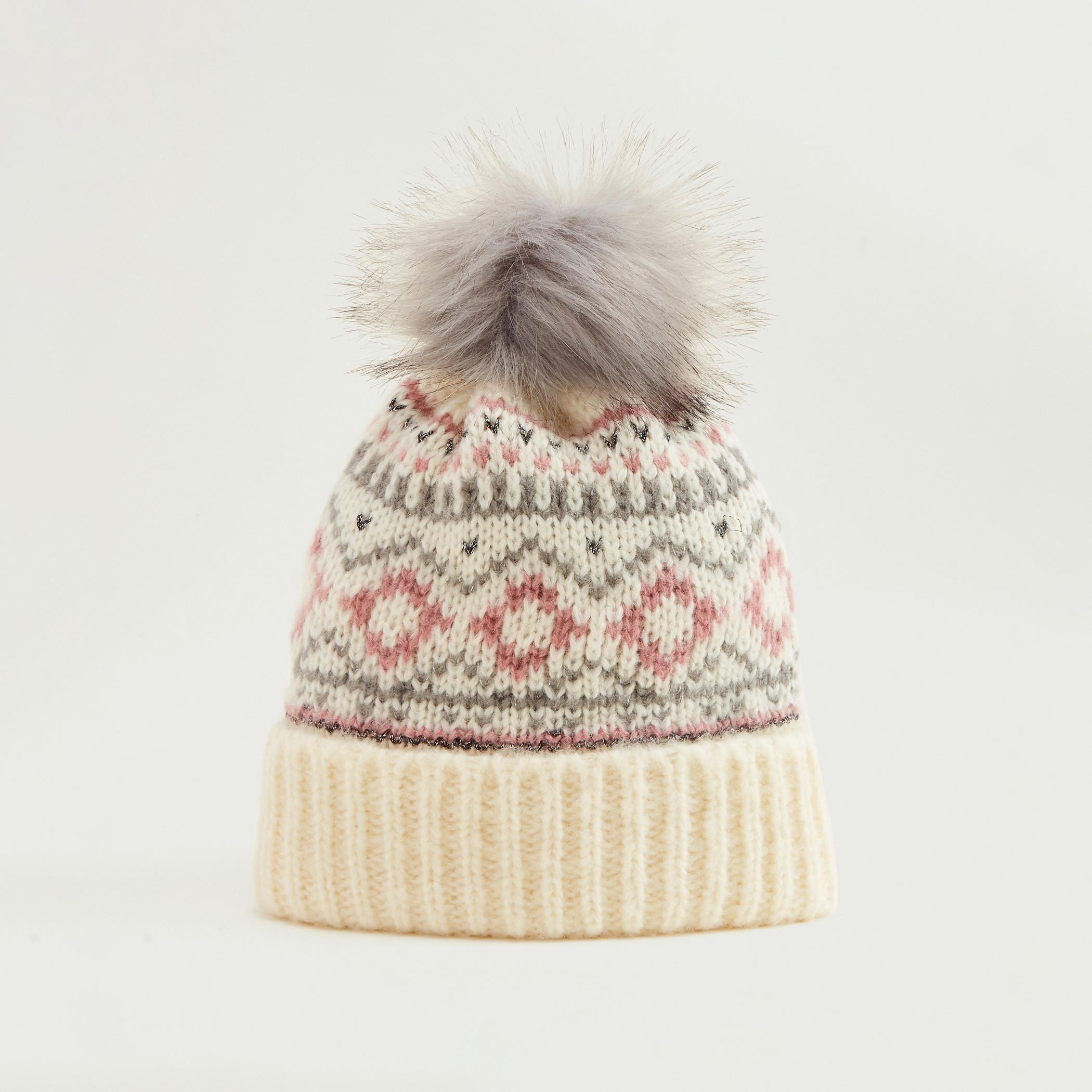 Textured Beanie Cap with Cuffed Hem and Applique Detail-women-clothingaccessories-capsandhats-image-1