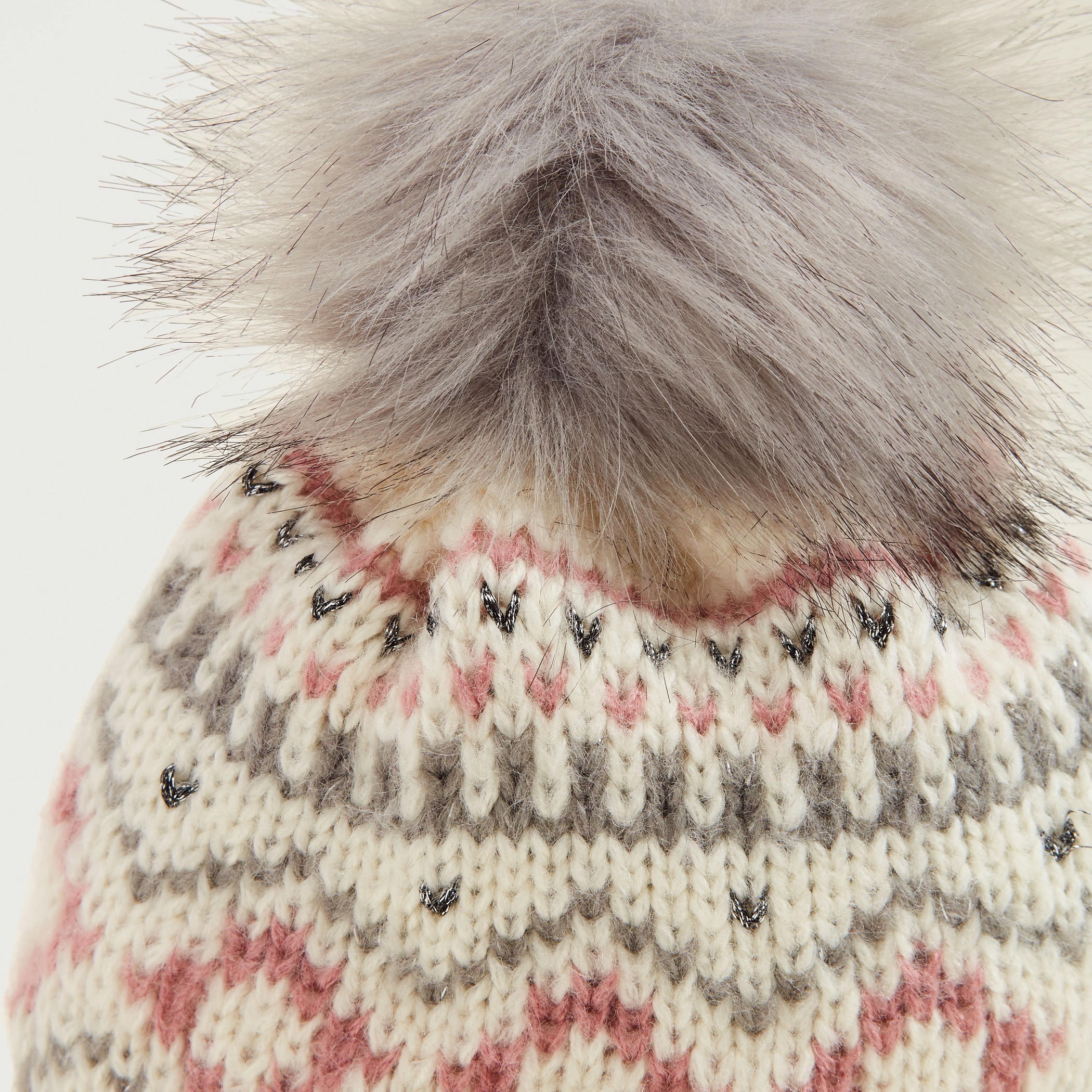 Textured Beanie Cap with Cuffed Hem and Applique Detail-women-clothingaccessories-capsandhats-image-2