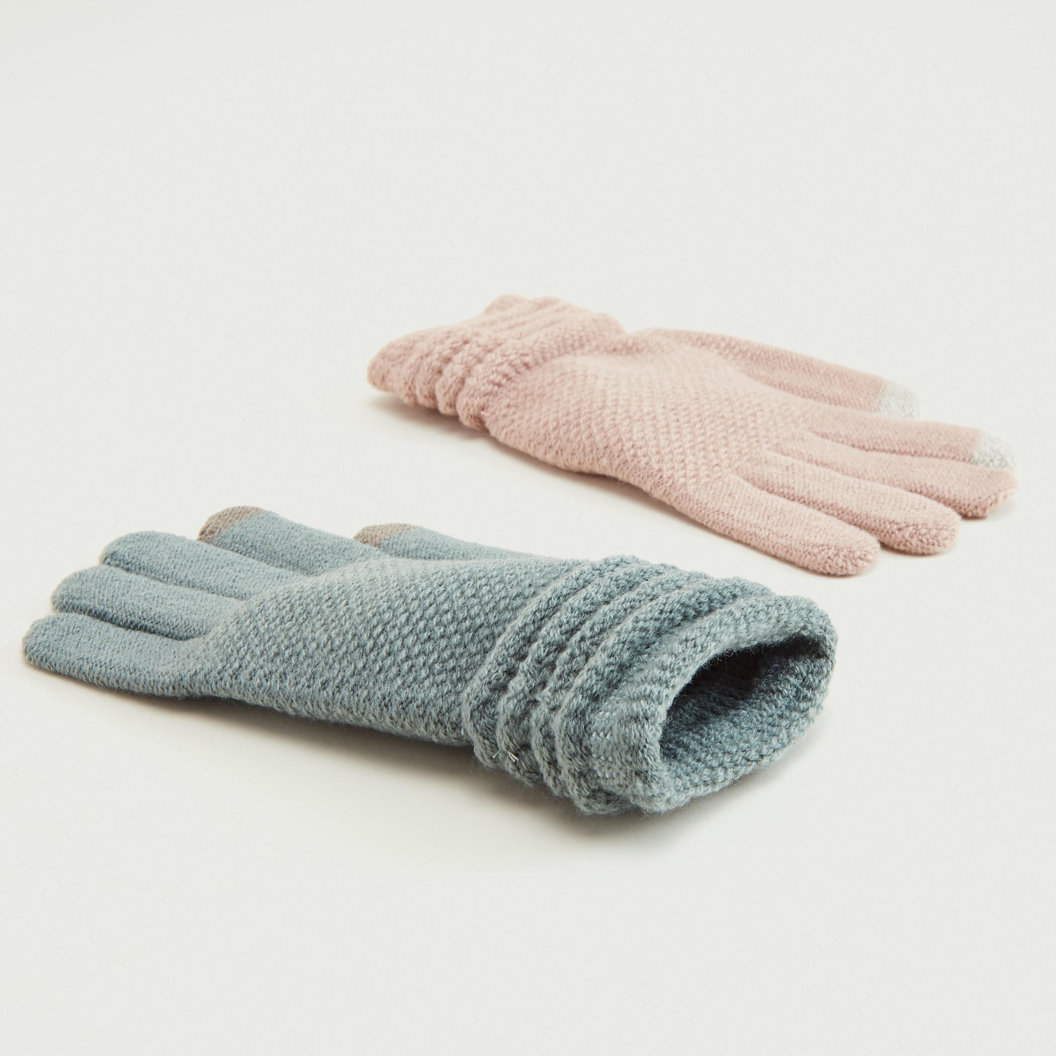 Set of 2 - Textured Gloves with Cuffed Hem-women-clothingaccessories-gloves-image-6