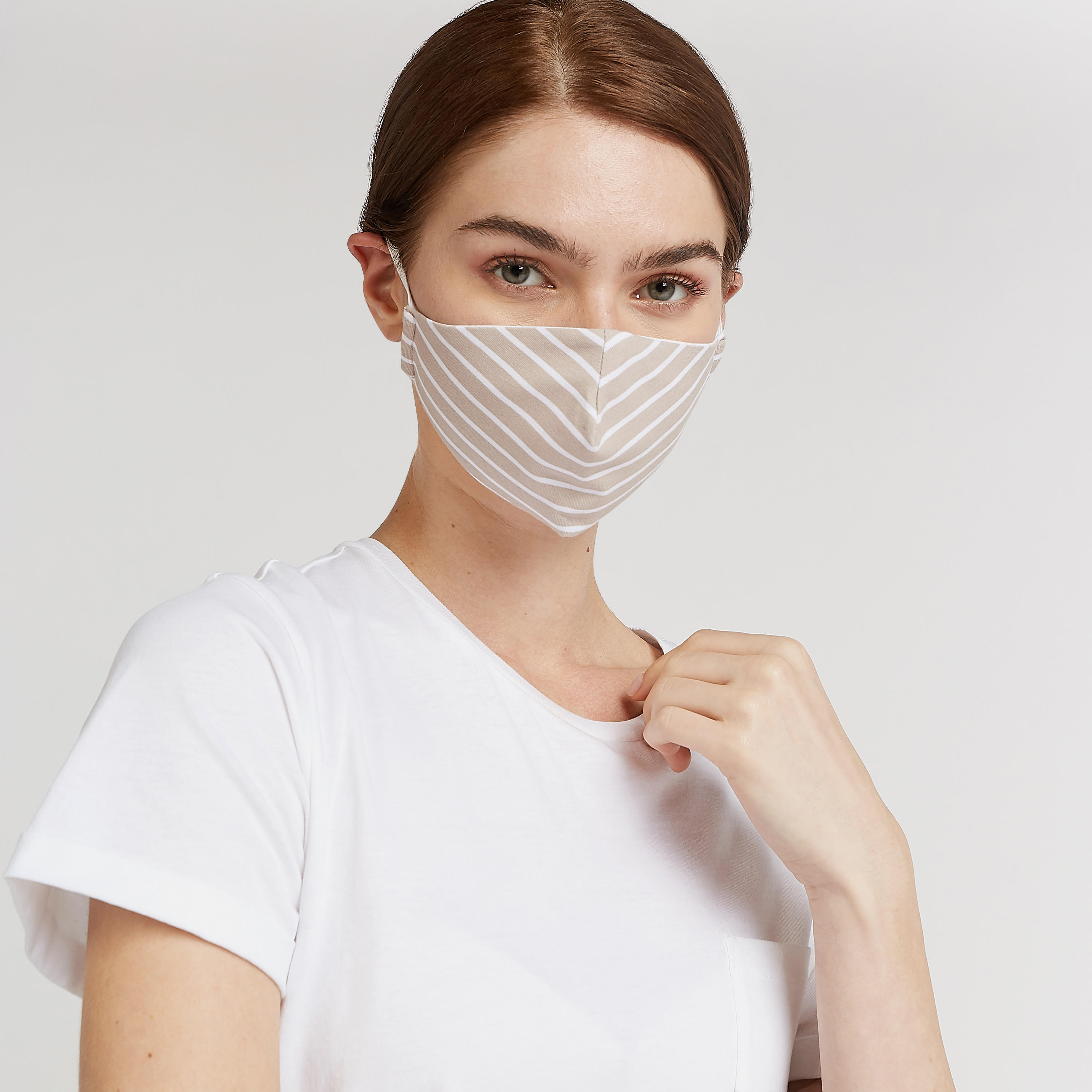 Striped Face Mask with Elasticised Straps-women-clothingaccessories-fashionmasks-image-1