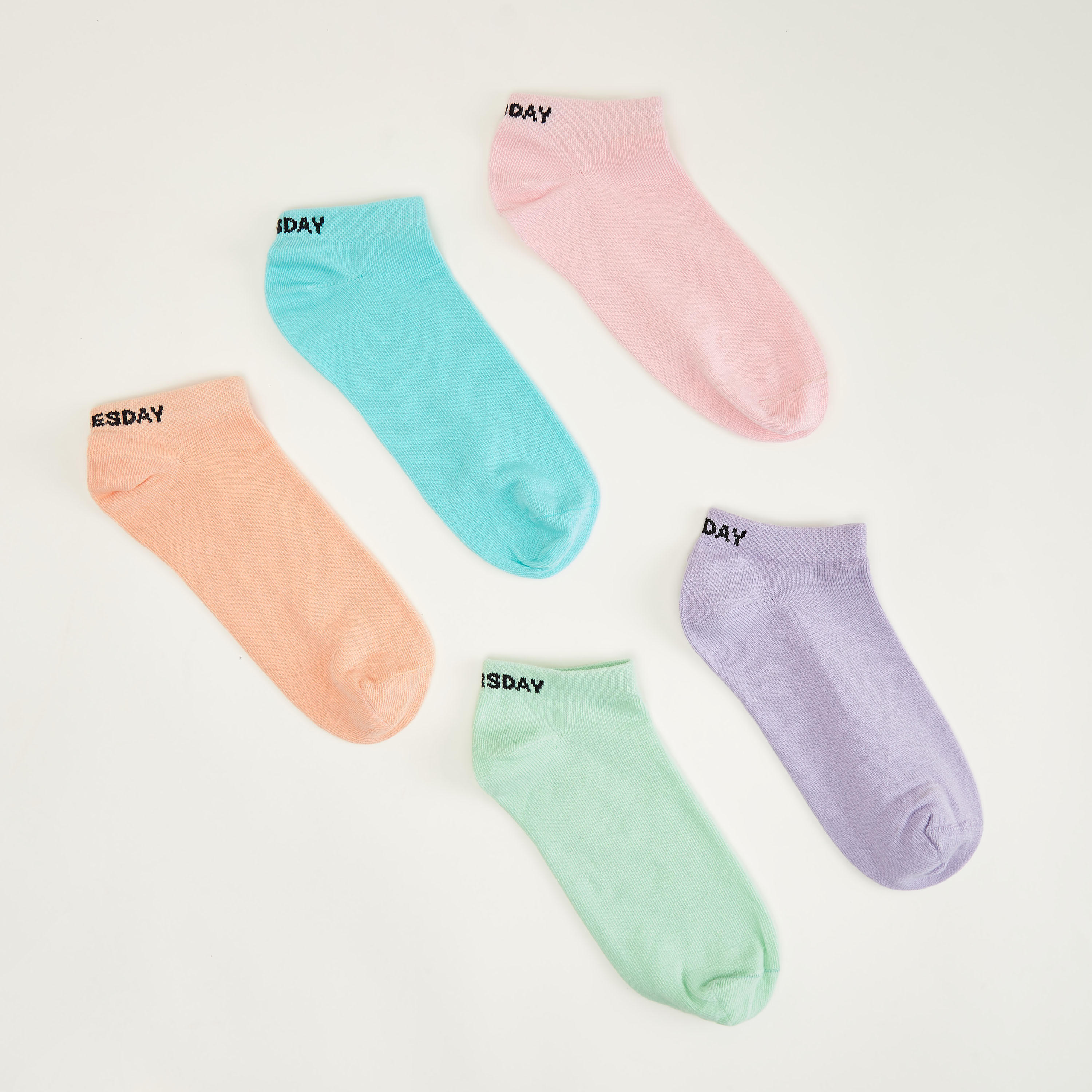 جوارب سادة بطول الكاحل - طقم من 5 أزواج-women-socksandstockings-image-4