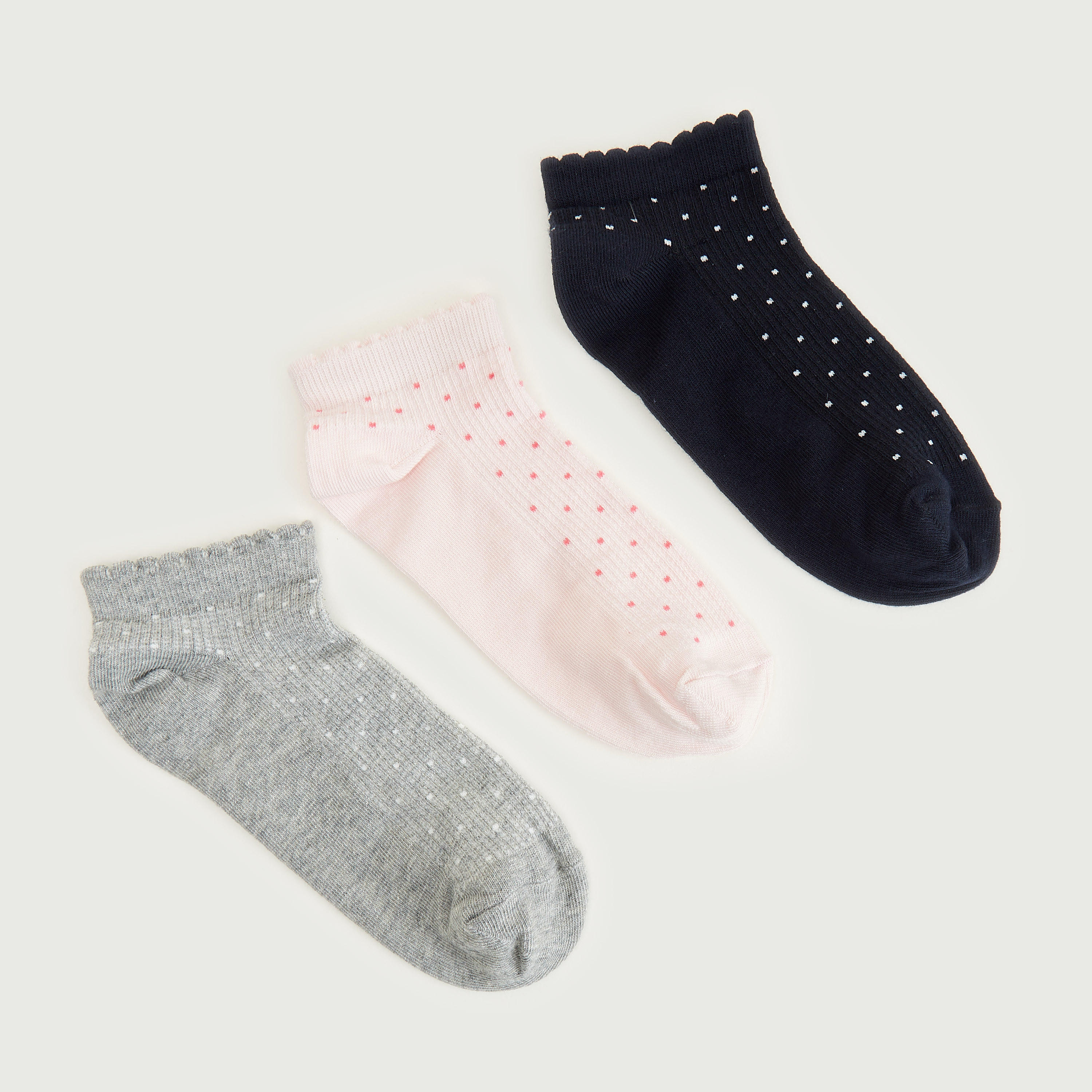 جوارب مستدامة بطول الكاحل وطبعات - طقم من 3 قطع-women-socksandstockings-image-1