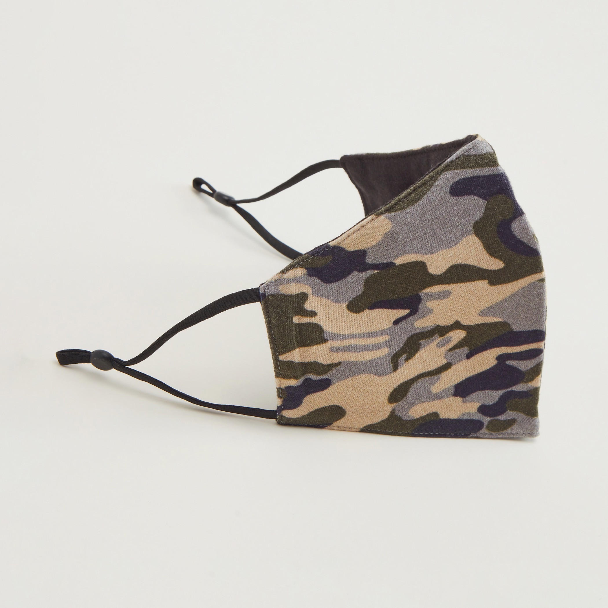 Camouflage Print Cotton Face Mask with Adjustable Ear Loops-women-clothingaccessories-fashionmasks-image-1