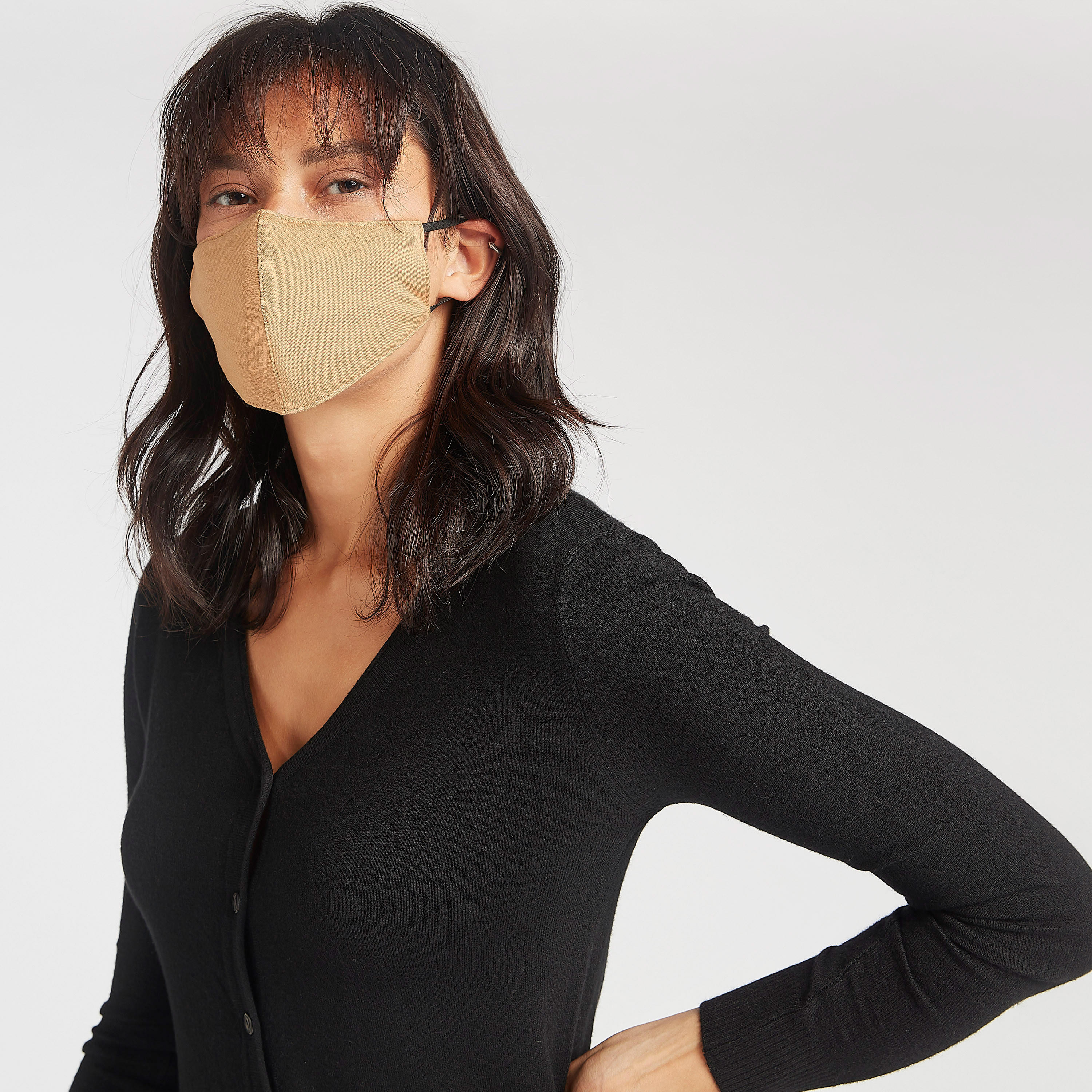 Solid Cotton Face Mask with Adjustable Ear Loops-women-clothingaccessories-fashionmasks-image-2