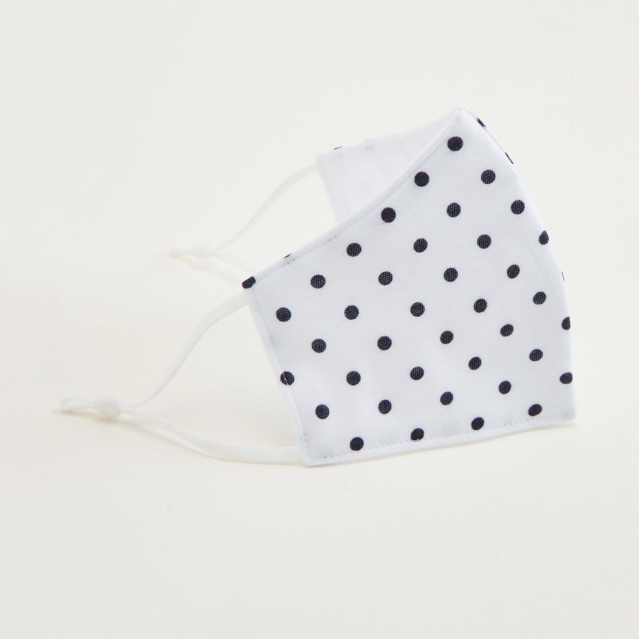 Polka Dot Cotton Face Mask with Adjustable Ear Loops-women-clothingaccessories-fashionmasks-image-1