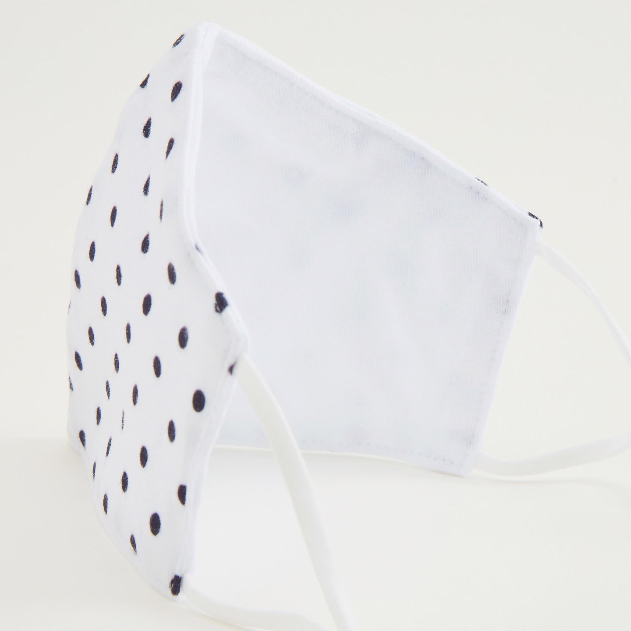 Polka Dot Cotton Face Mask with Adjustable Ear Loops-women-clothingaccessories-fashionmasks-image-3