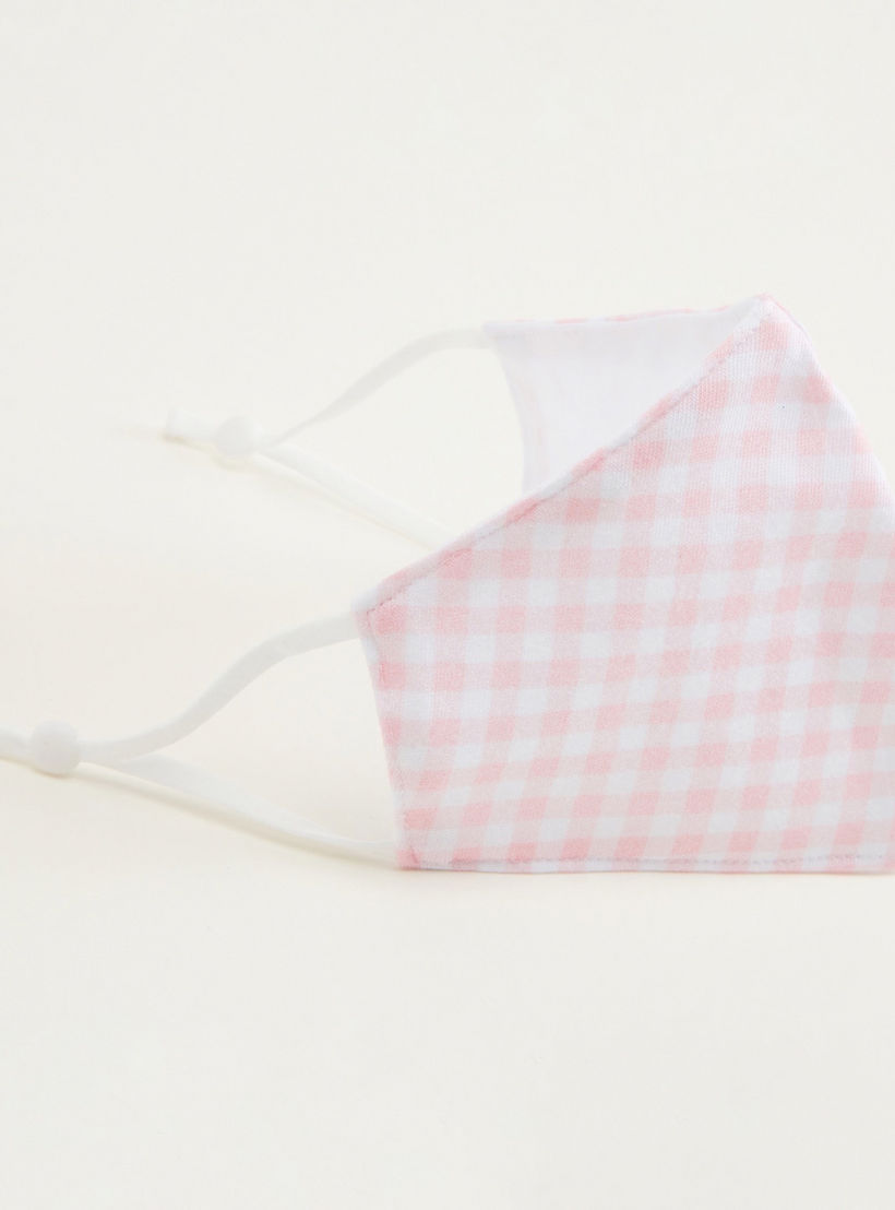 Checked Cotton Face Mask with Adjustable Ear Loops-women-clothingaccessories-fashionmasks-image-1