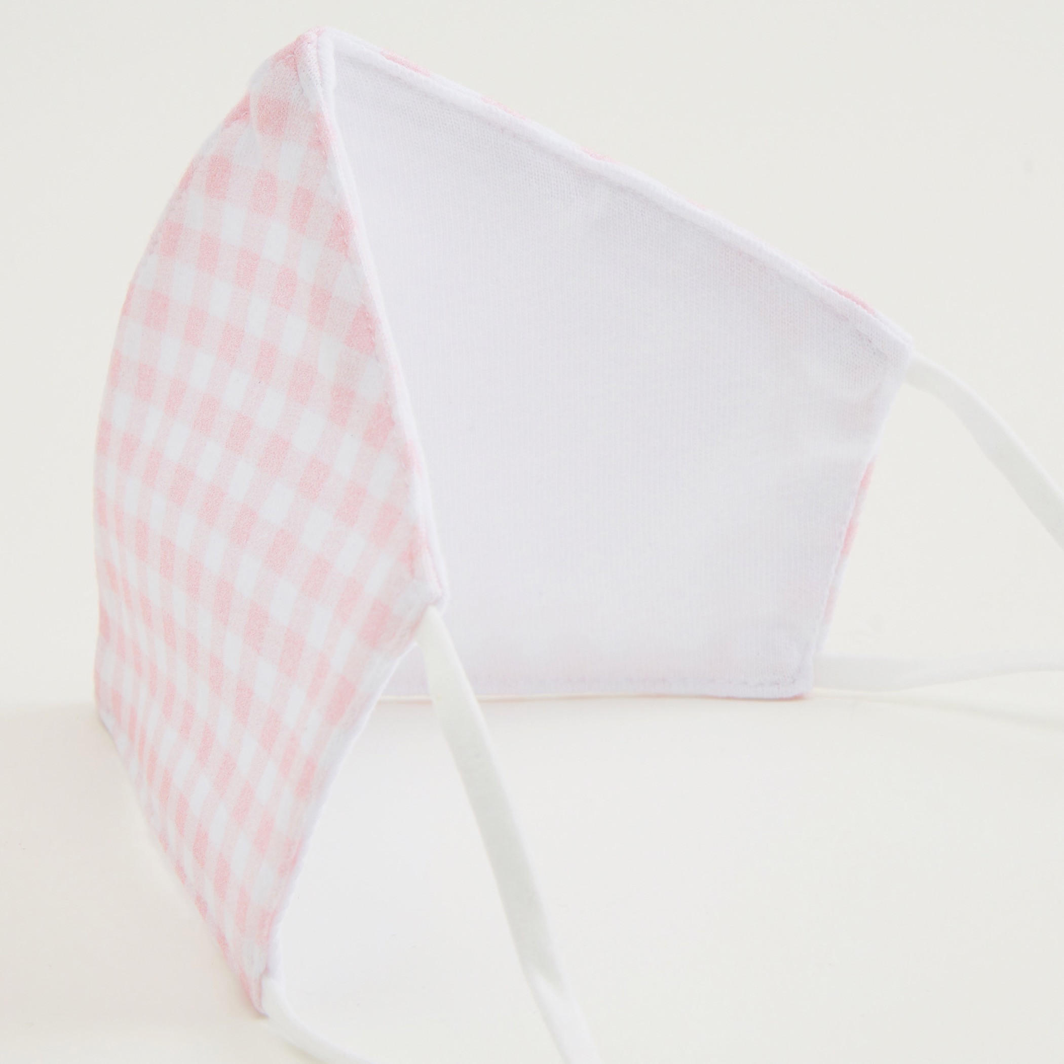 Checked Cotton Face Mask with Adjustable Ear Loops-women-clothingaccessories-fashionmasks-image-3