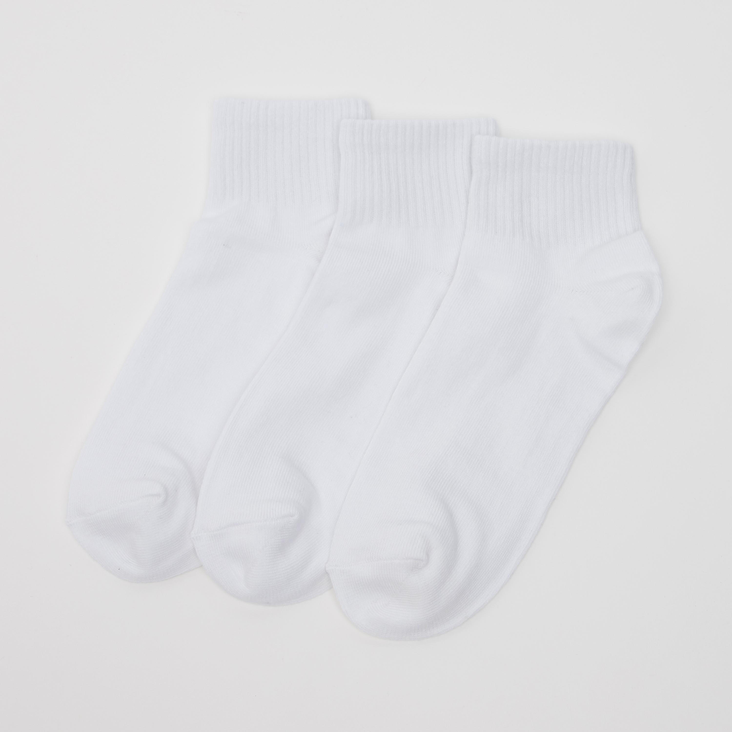 جوارب سادة بطول الكاحل وبحواف مطّاطية - طقم من 3 أزواج-women-socksandstockings-image-3