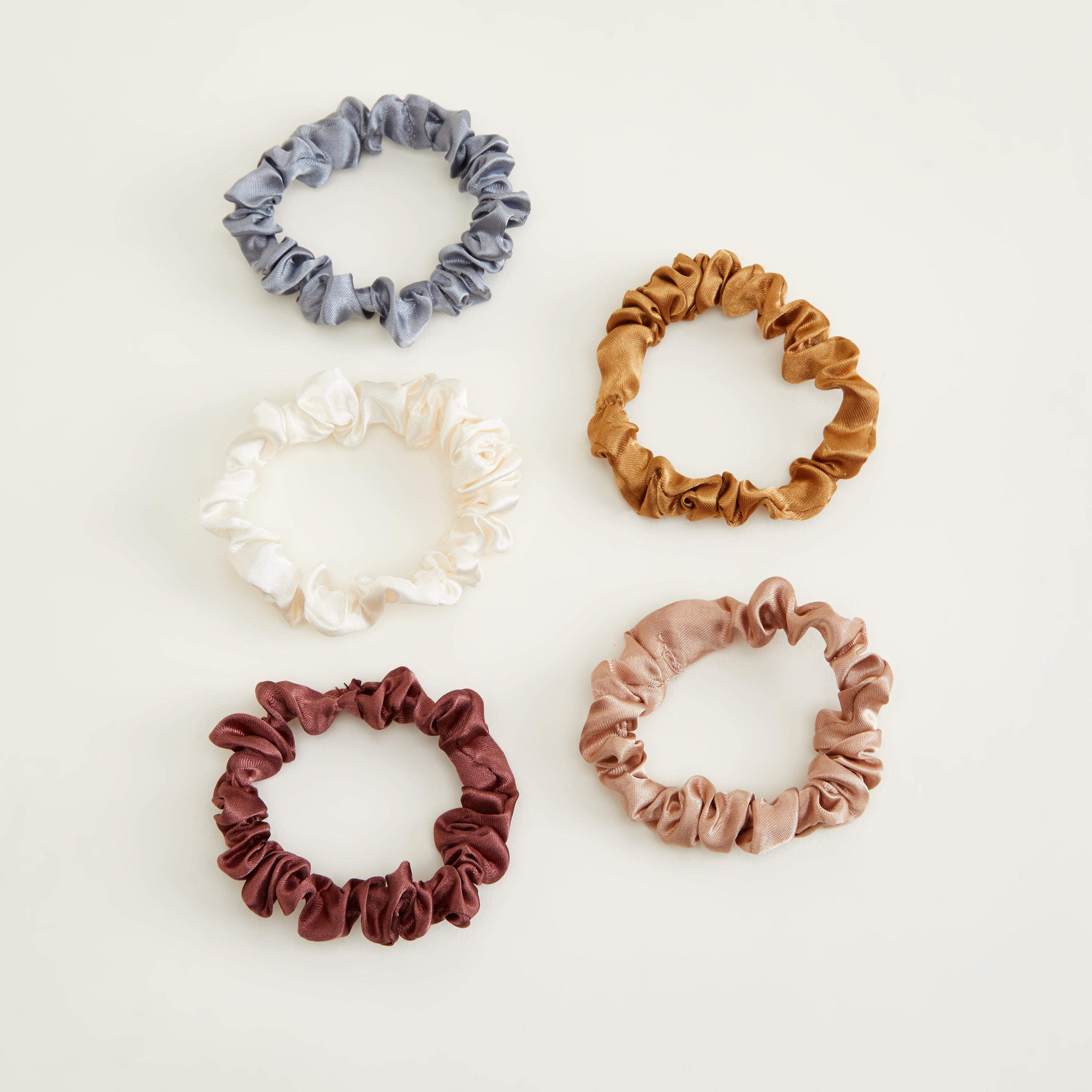 Set of 5 - Elasticated Fabric Hair Ties-women-hairaccessories-image-1