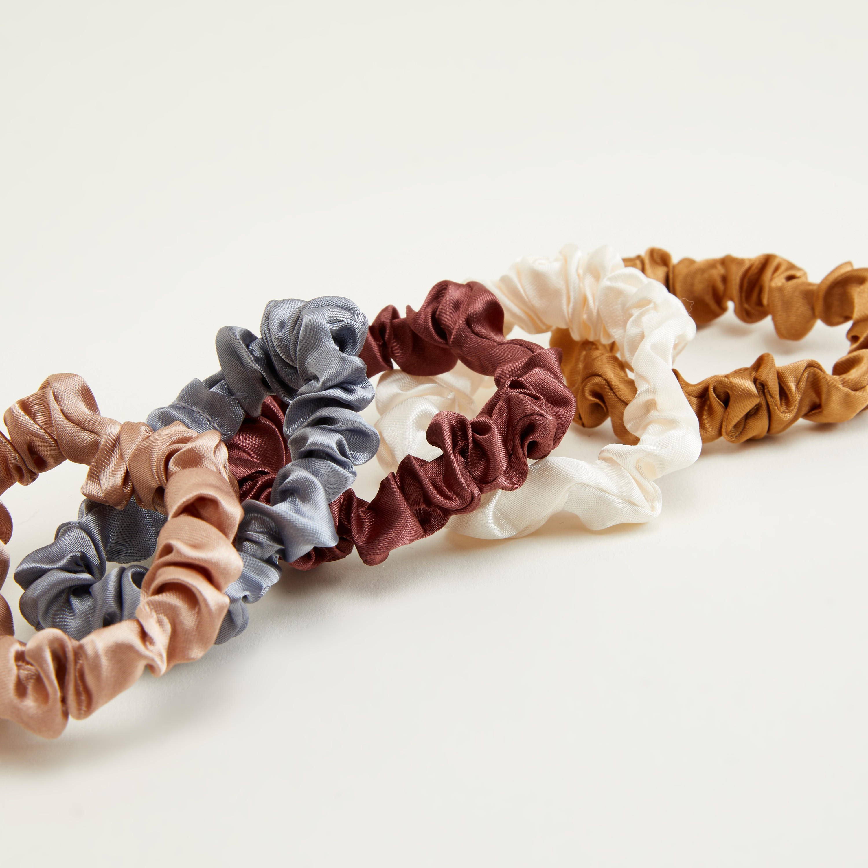 Set of 5 - Elasticated Fabric Hair Ties-women-hairaccessories-image-3