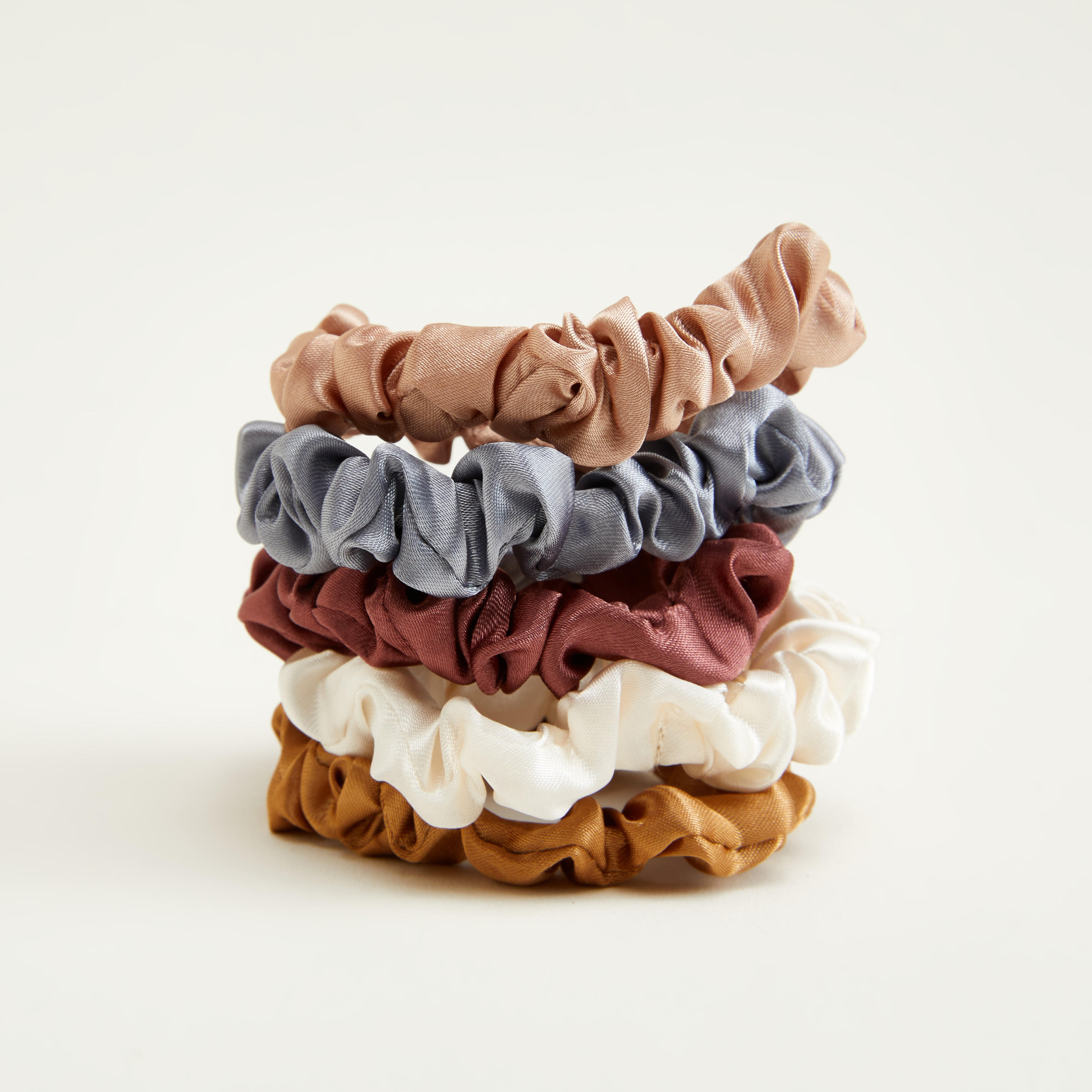Set of 5 - Elasticated Fabric Hair Ties-women-hairaccessories-image-4