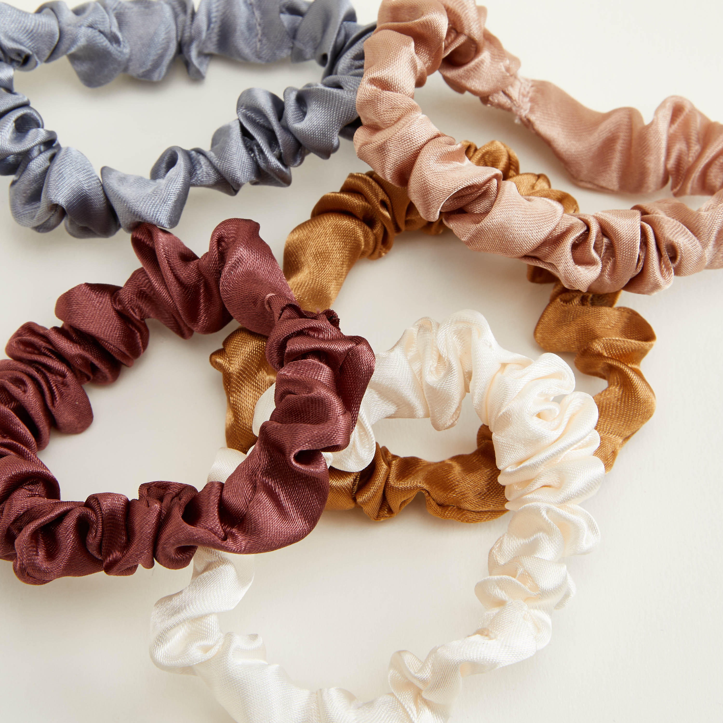 Set of 5 - Elasticated Fabric Hair Ties-women-hairaccessories-image-5