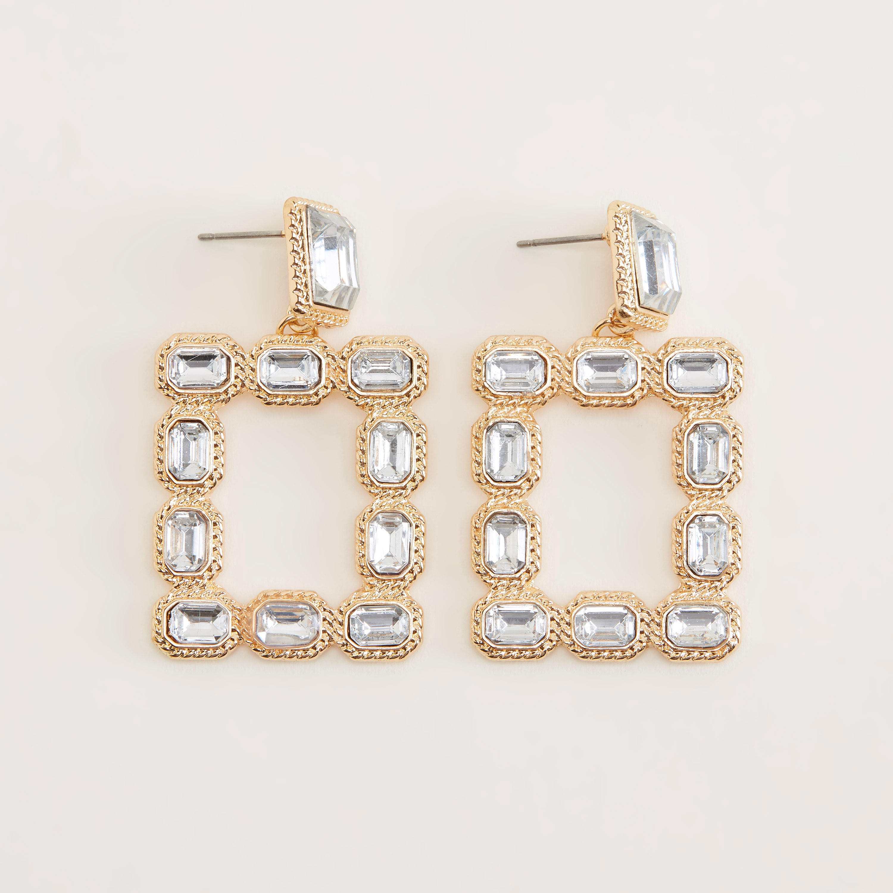 حلقان متدليّة مزيّن بمكبس إغلاق خلفي-women-watchesandjewellery-jewellery-earrings-image-2
