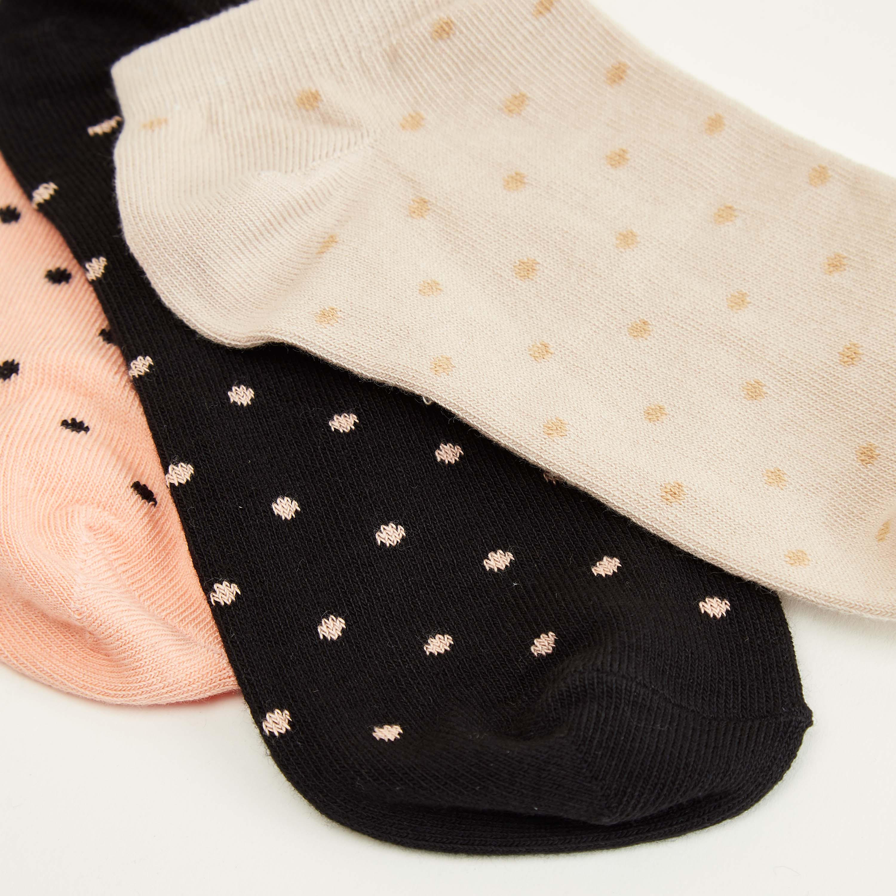 جوارب منقطة بطول الكاحل - طقم من 3 أزواج-women-socksandstockings-image-4
