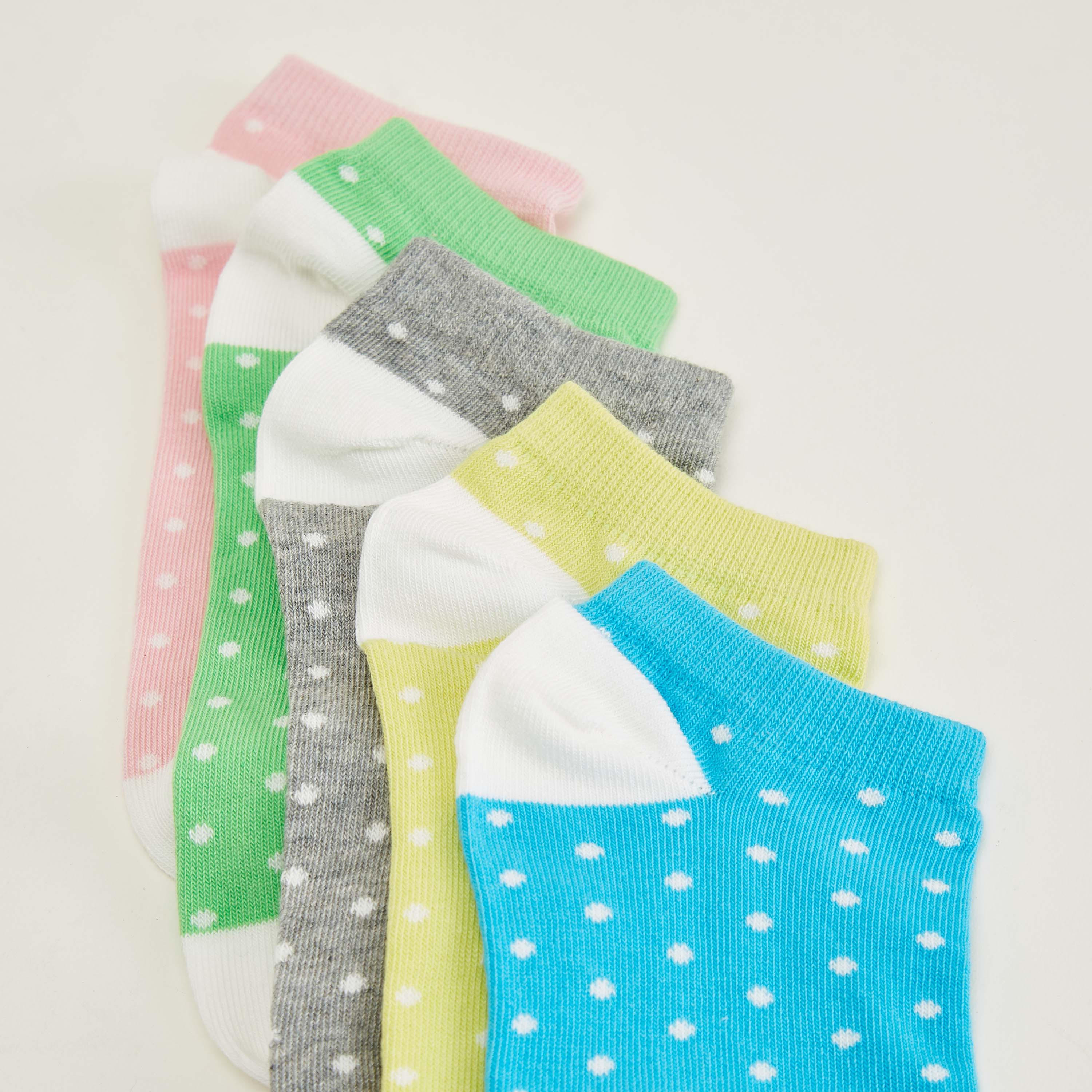 جوارب منقطة بطول الكاحل - طقم من 5 أزواج-women-socksandstockings-image-3
