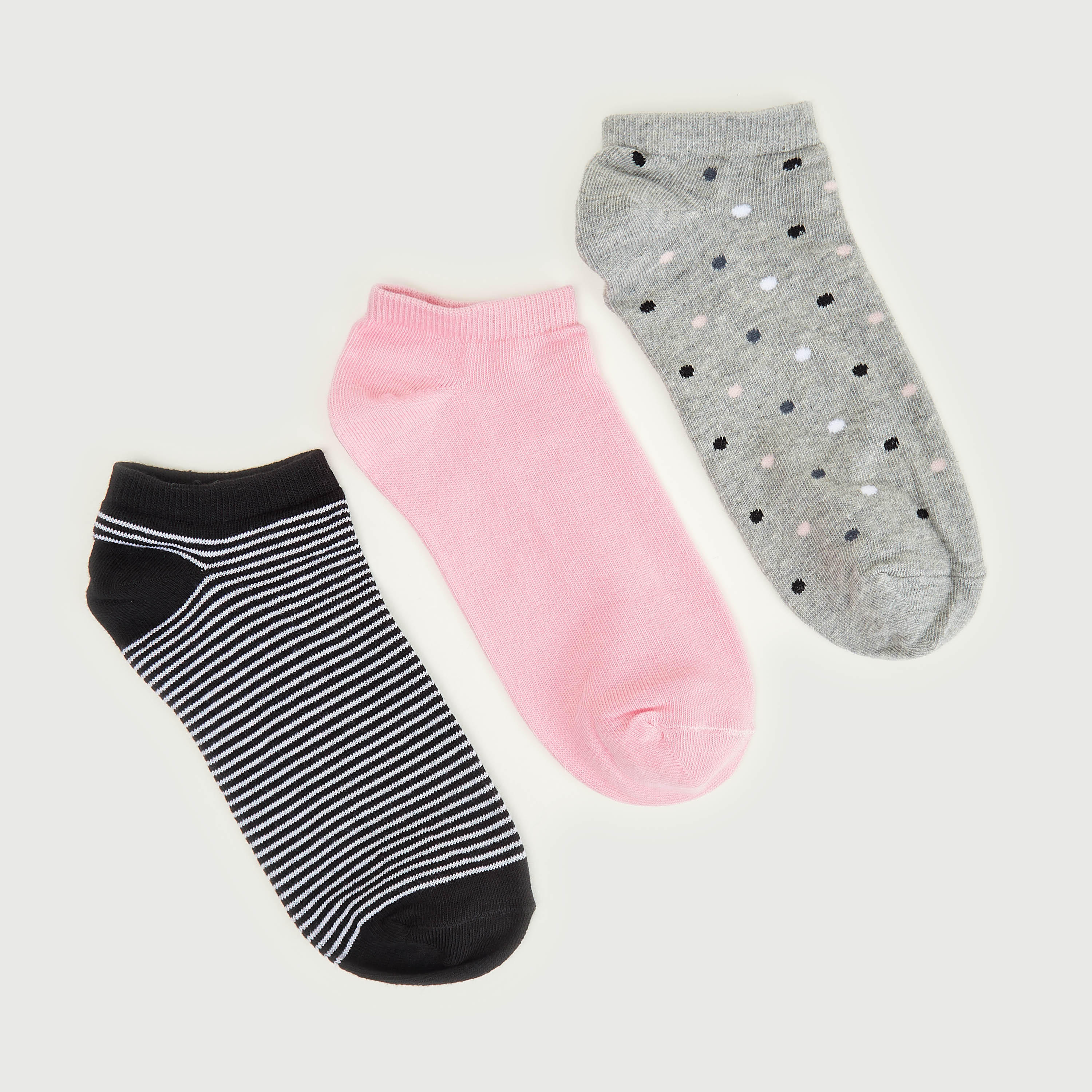 جوارب متنوعة بطول الكاحل - طقم من 3 أزواج-women-socksandstockings-image-4