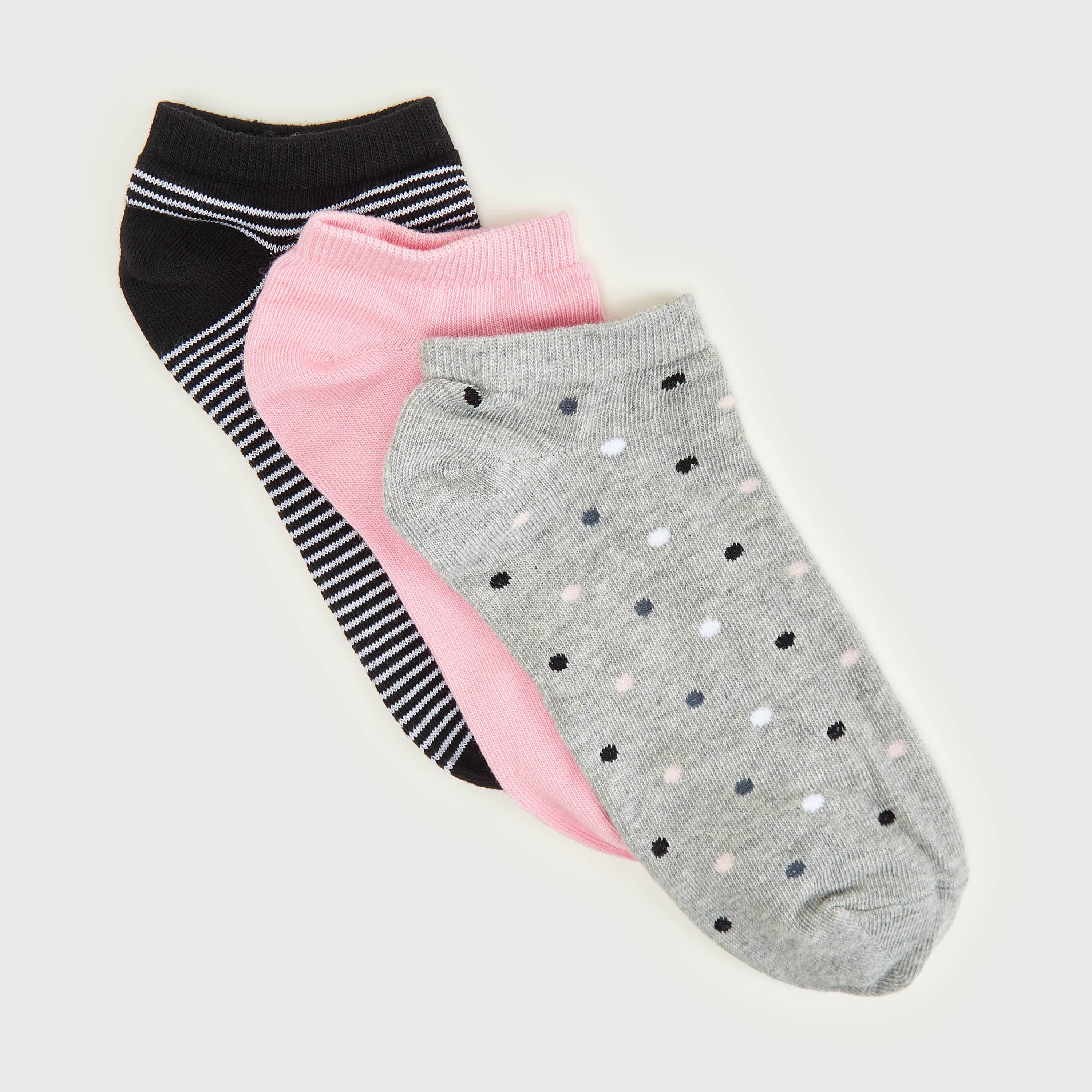 جوارب متنوعة بطول الكاحل - طقم من 3 أزواج-women-socksandstockings-image-3