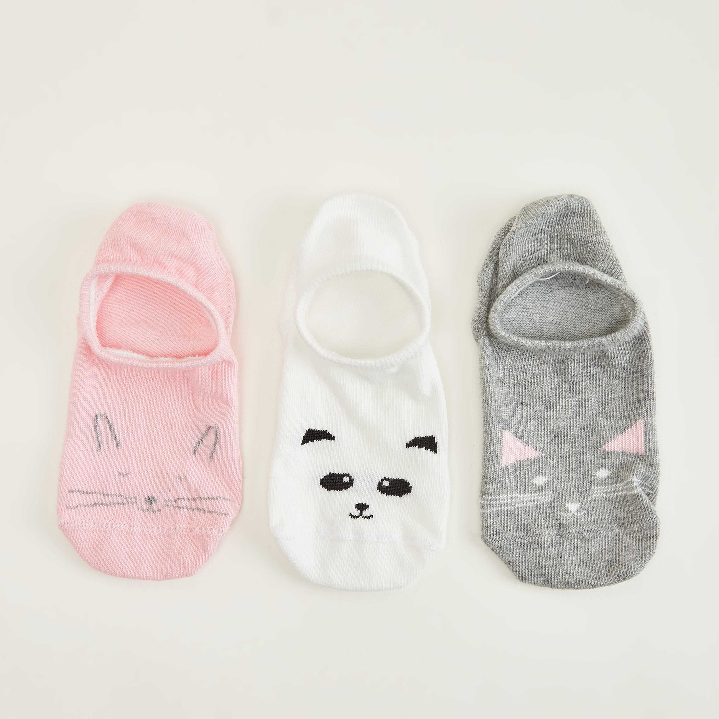 Set of 3 - Printed No Show Socks-women-socksandstockings-image-4