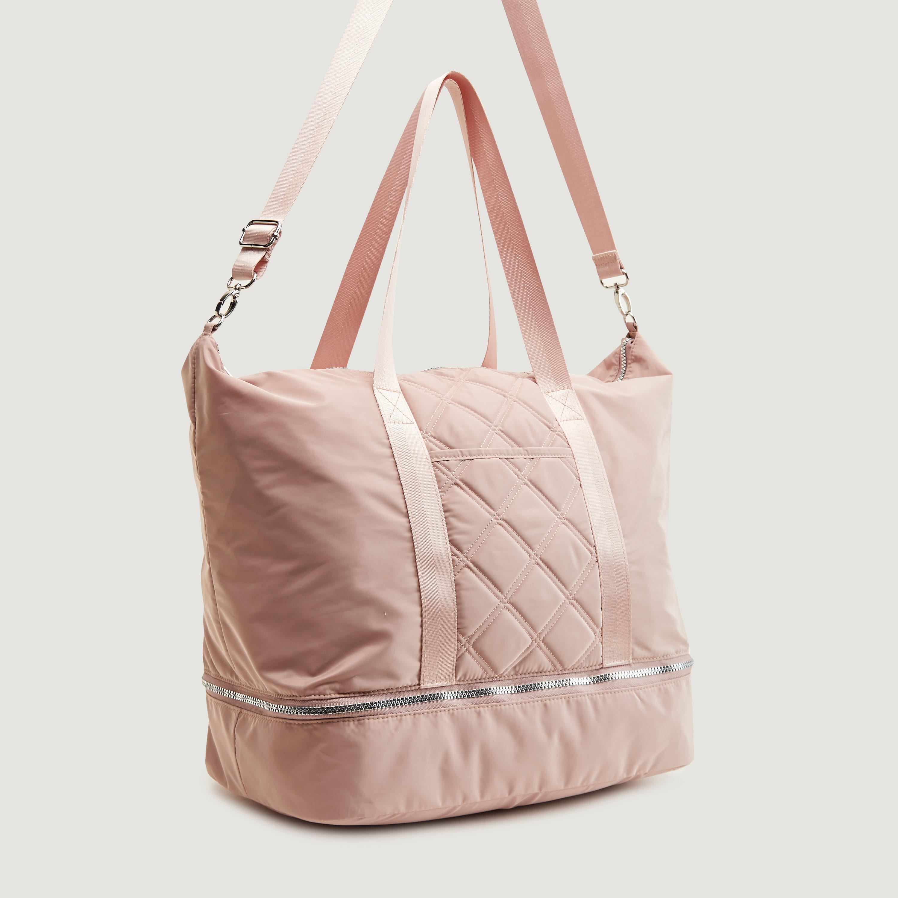 شنطة كتف مبطنة بحزام قابل للتّعديل وسحّاب إغلاق-women-bagsandwallets-handbags-image-4