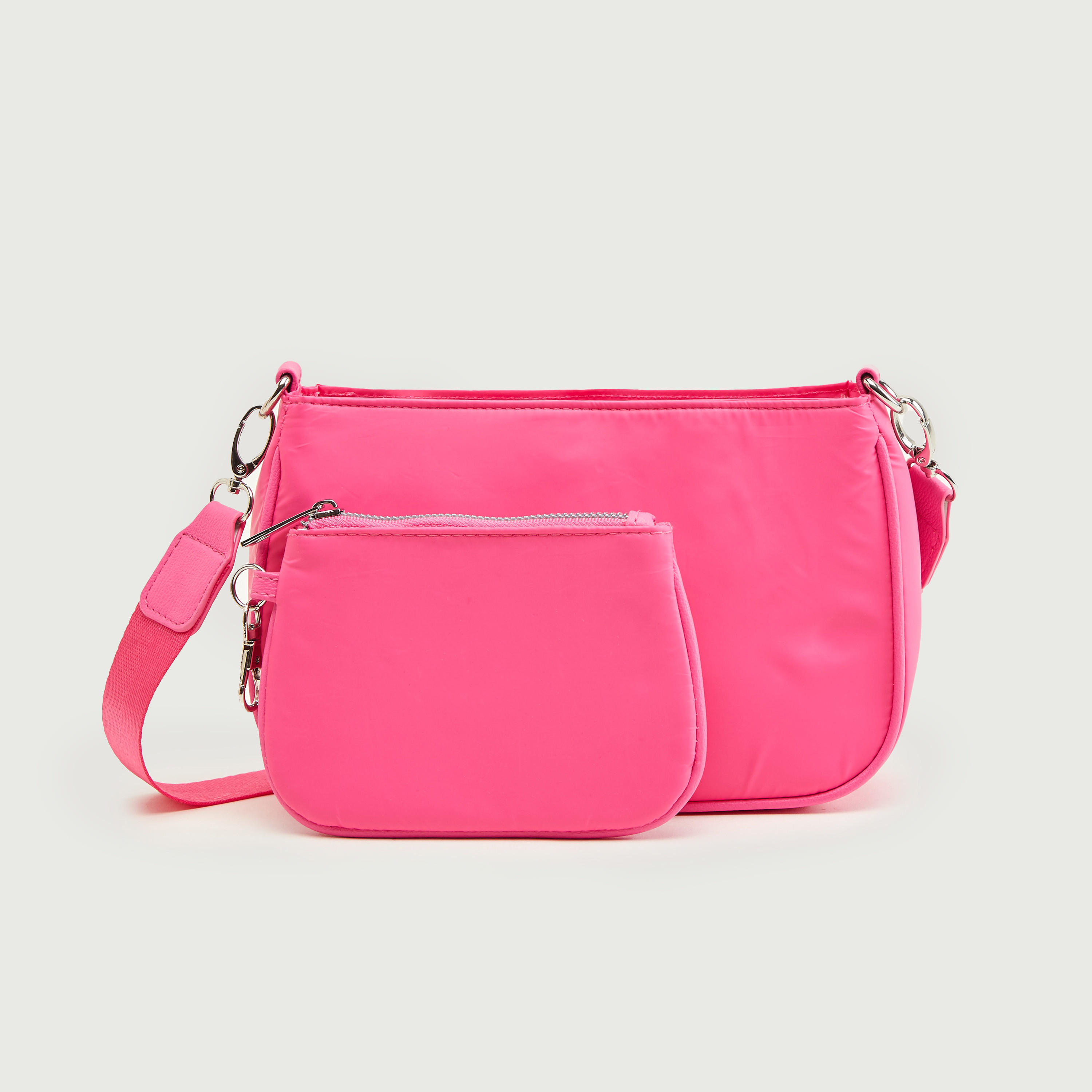 Solid Adjustable Strap Crossbody Bag with Zipper Pouch-women-bagsandwallets-handbags-image-1
