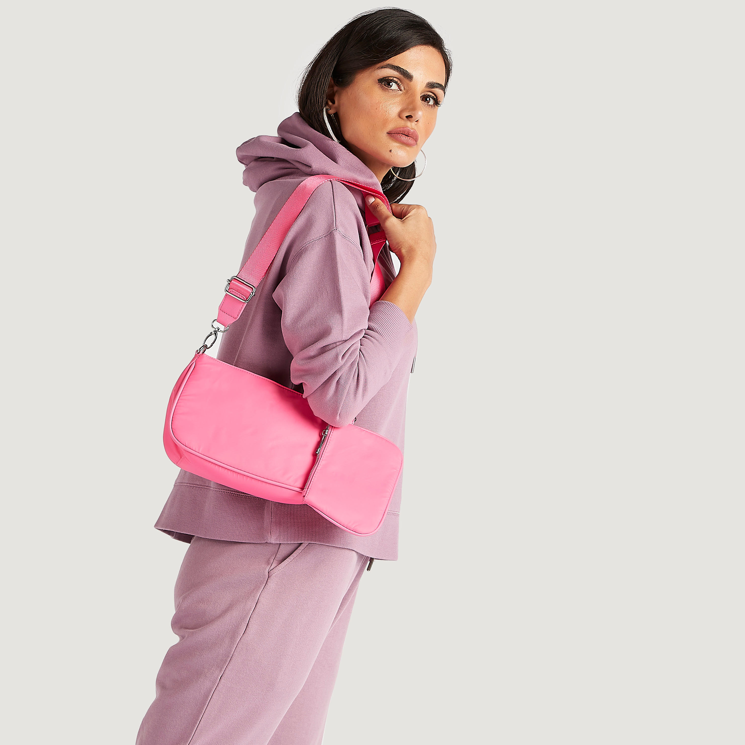 Solid Adjustable Strap Crossbody Bag with Zipper Pouch-women-bagsandwallets-handbags-image-2