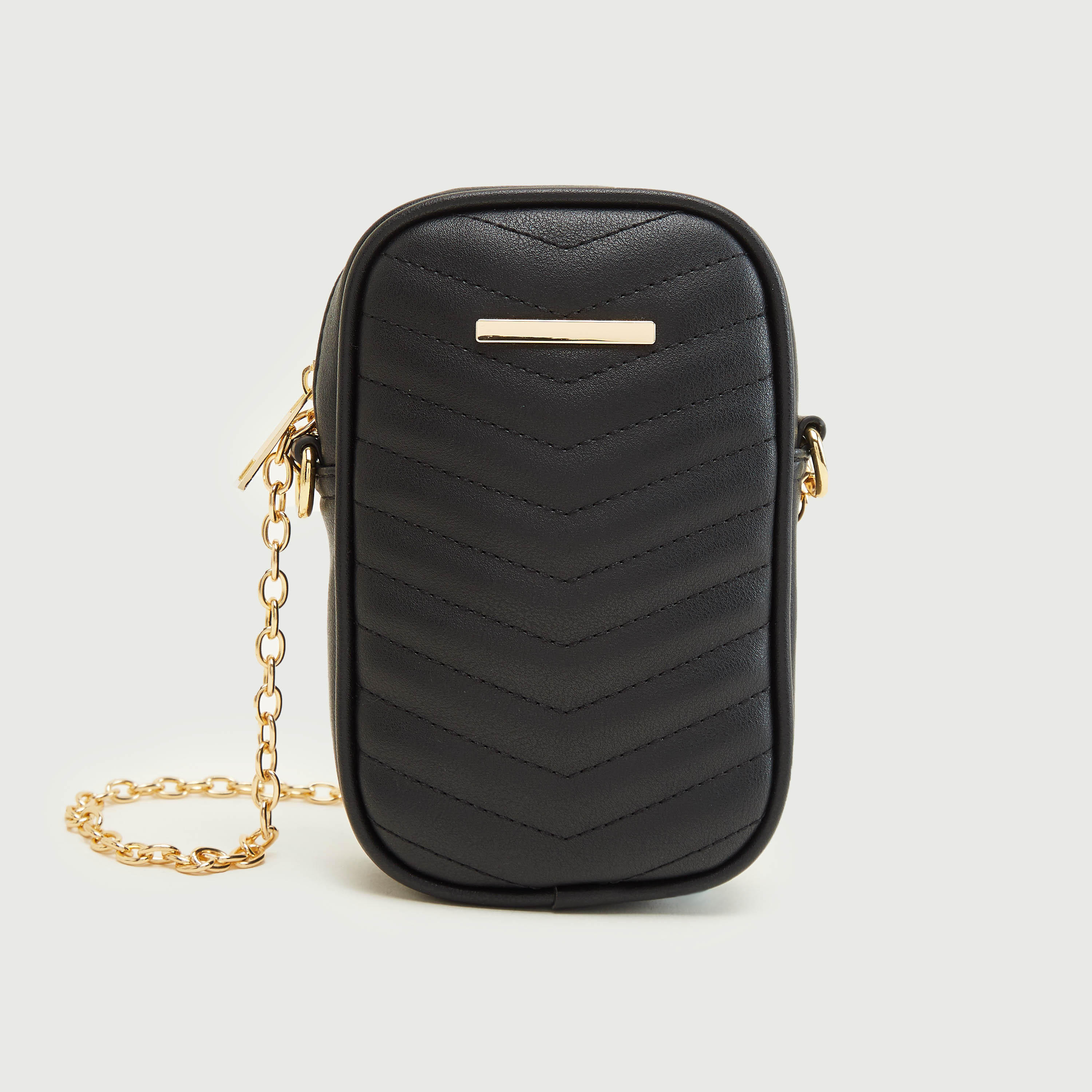 شنطة كروس بودي مبطنة بحزام سلسلة وسحّاب إغلاق-women-bagsandwallets-handbags-image-1