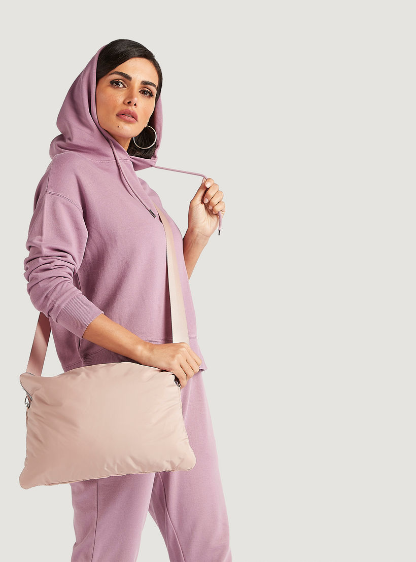 Solid Shoulder Bag with Zipper Closure and Adjustable Strap-women-bagsandwallets-handbags-image-2