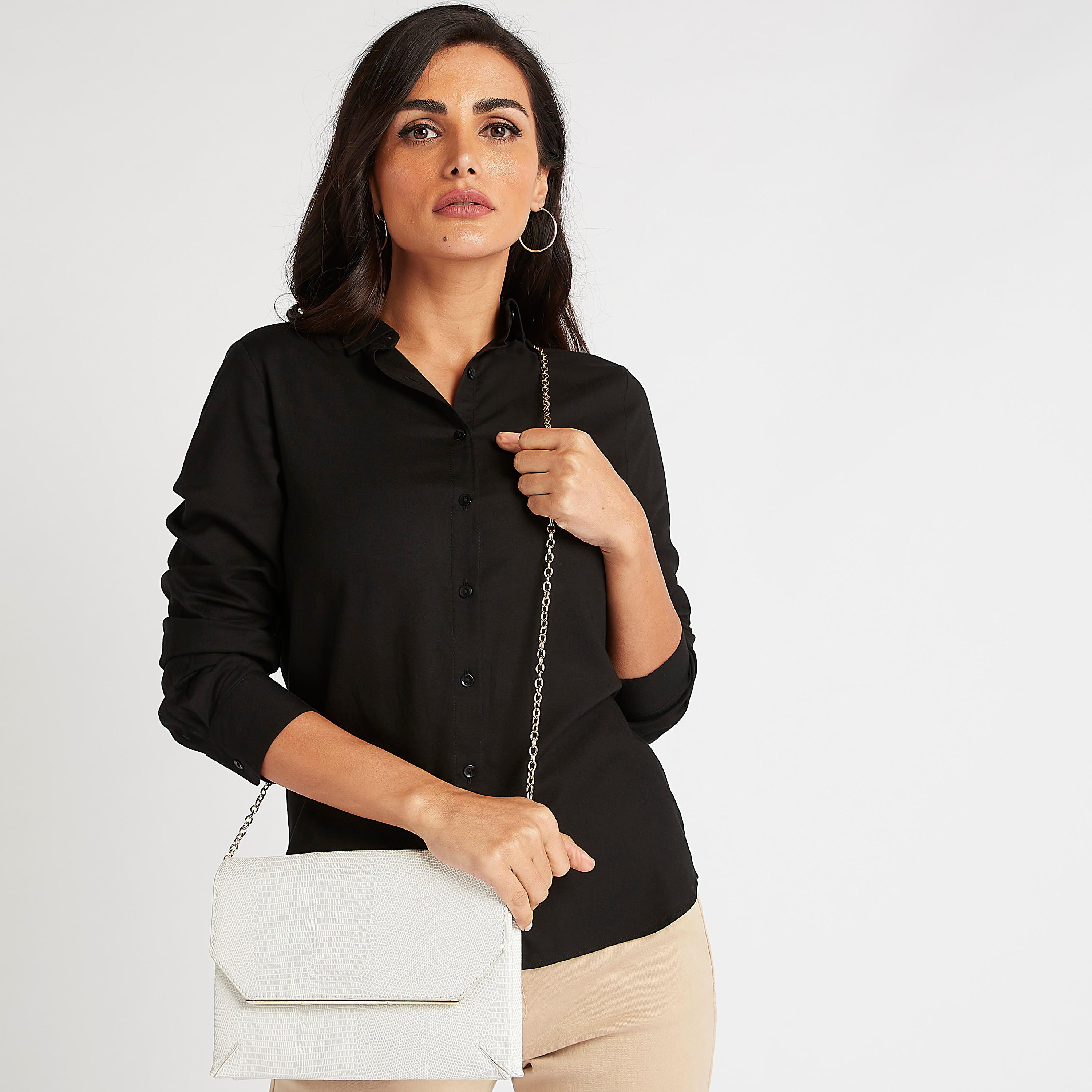 شنطة كروس بودي بارزة الملمس بحزام سلسلة وزر إغلاق مغناطيسي-women-bagsandwallets-handbags-image-2