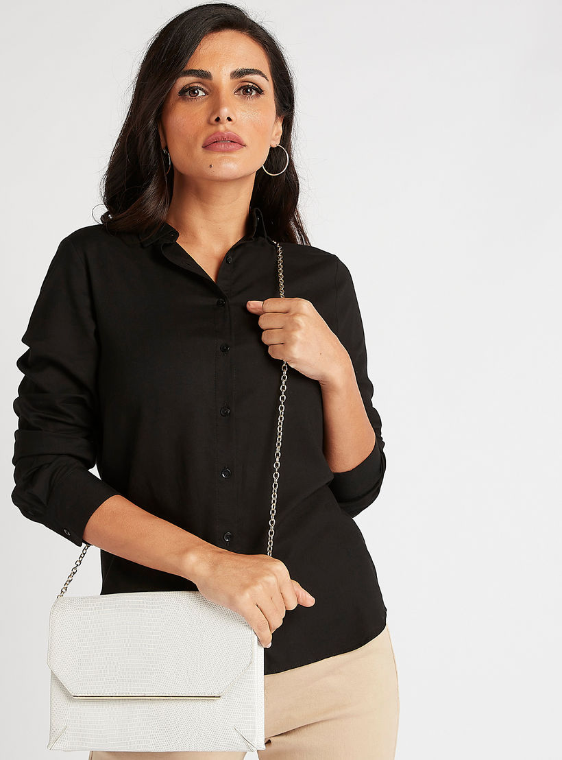 شنطة كروس بودي بارزة الملمس بحزام سلسلة وزر إغلاق مغناطيسي-women-bagsandwallets-handbags-image-2