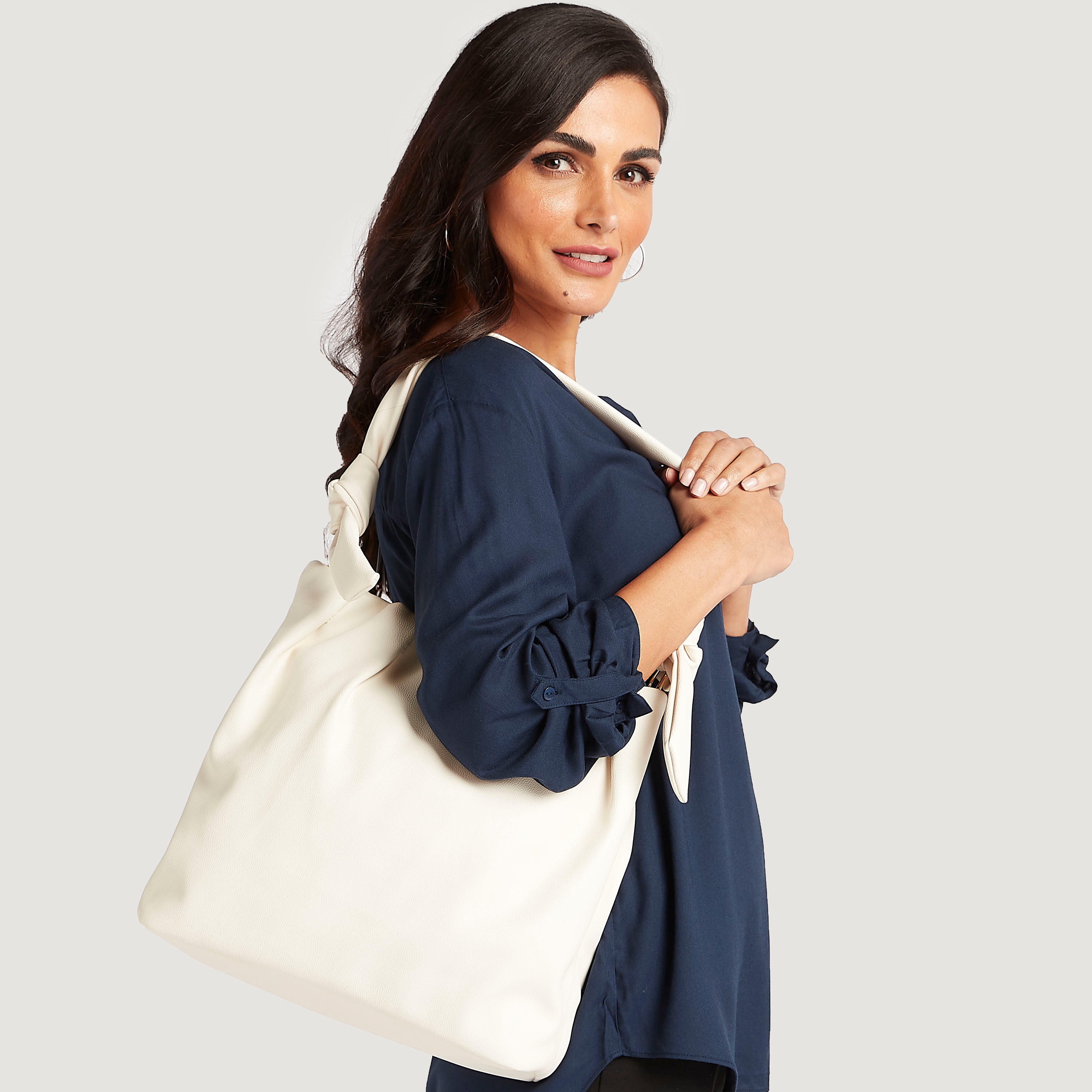 Solid Shoulder Bag with Zipper Closure and Handle-women-bagsandwallets-handbags-image-2