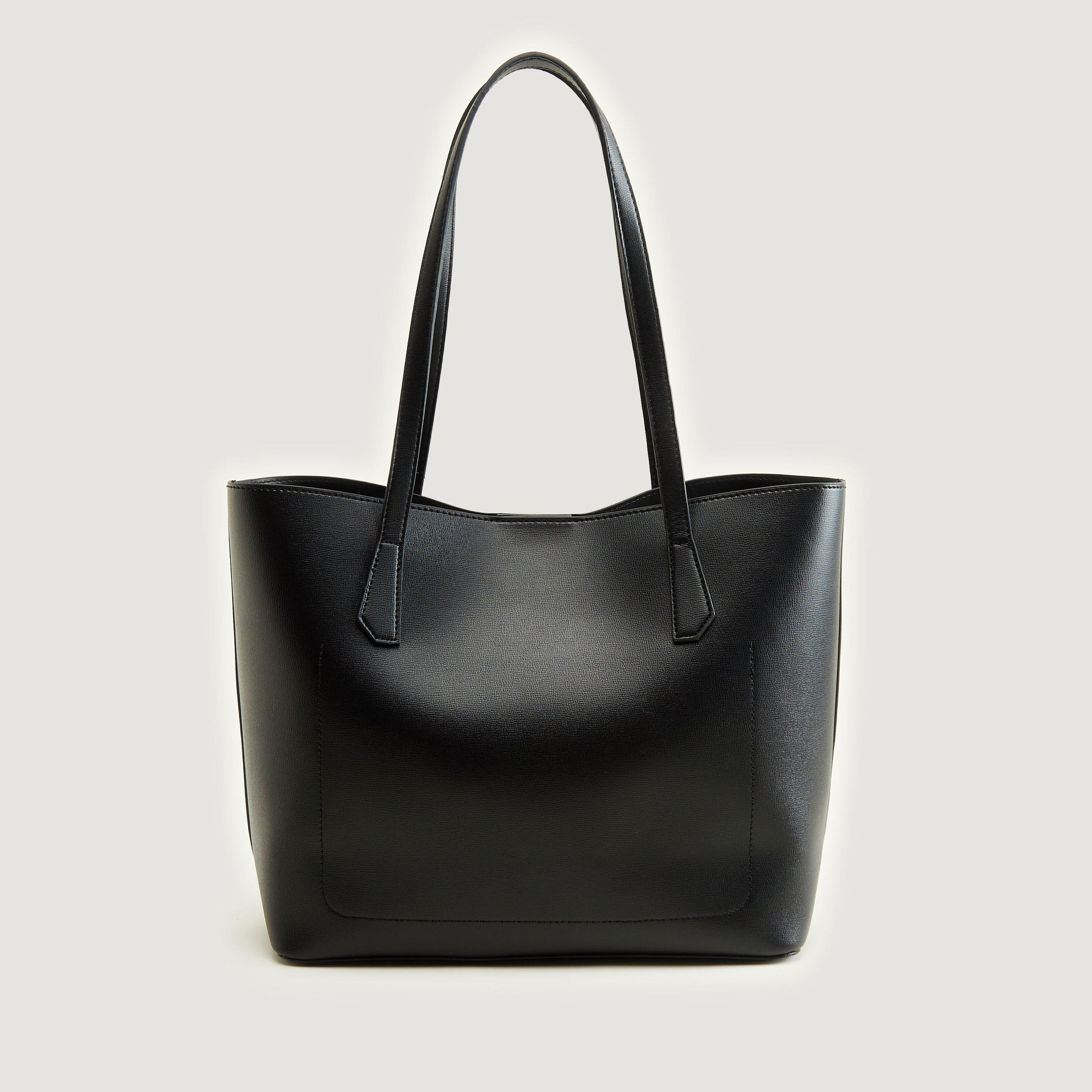 Solid Tote Bag with Double Handles and Magnetic Snap Closure-women-bagsandwallets-handbags-image-1