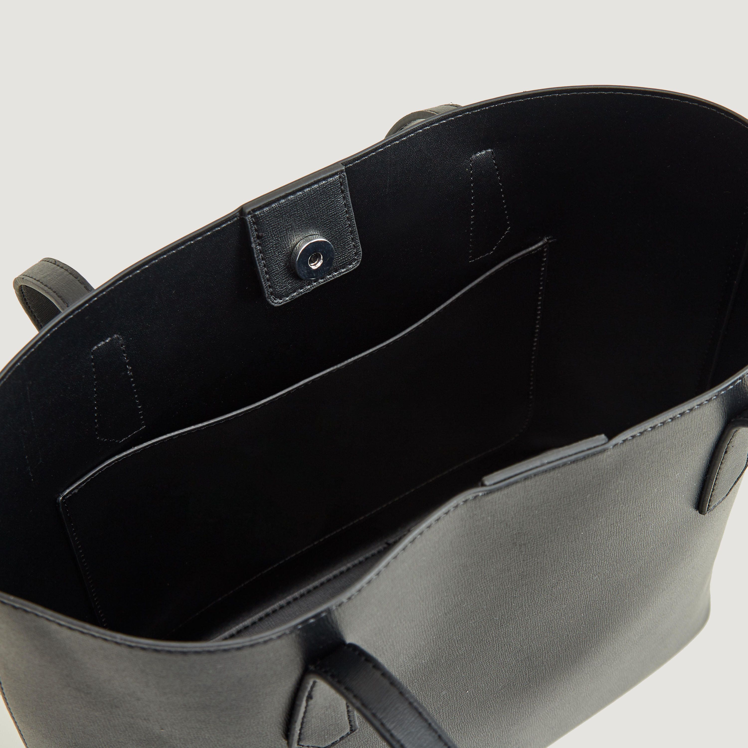 Solid Tote Bag with Double Handles and Magnetic Snap Closure-women-bagsandwallets-handbags-image-5