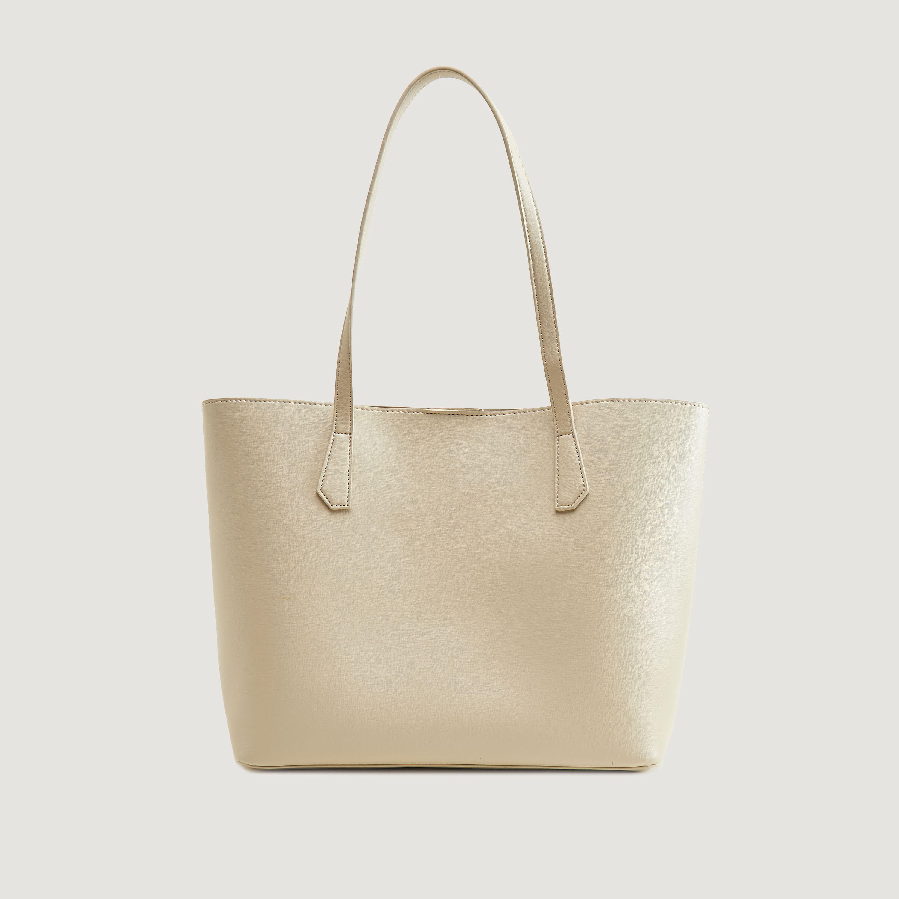 شنطة توتي سادة بزر إغلاق مغناطيسي ومقابض مزدوجة-women-bagsandwallets-handbags-image-1
