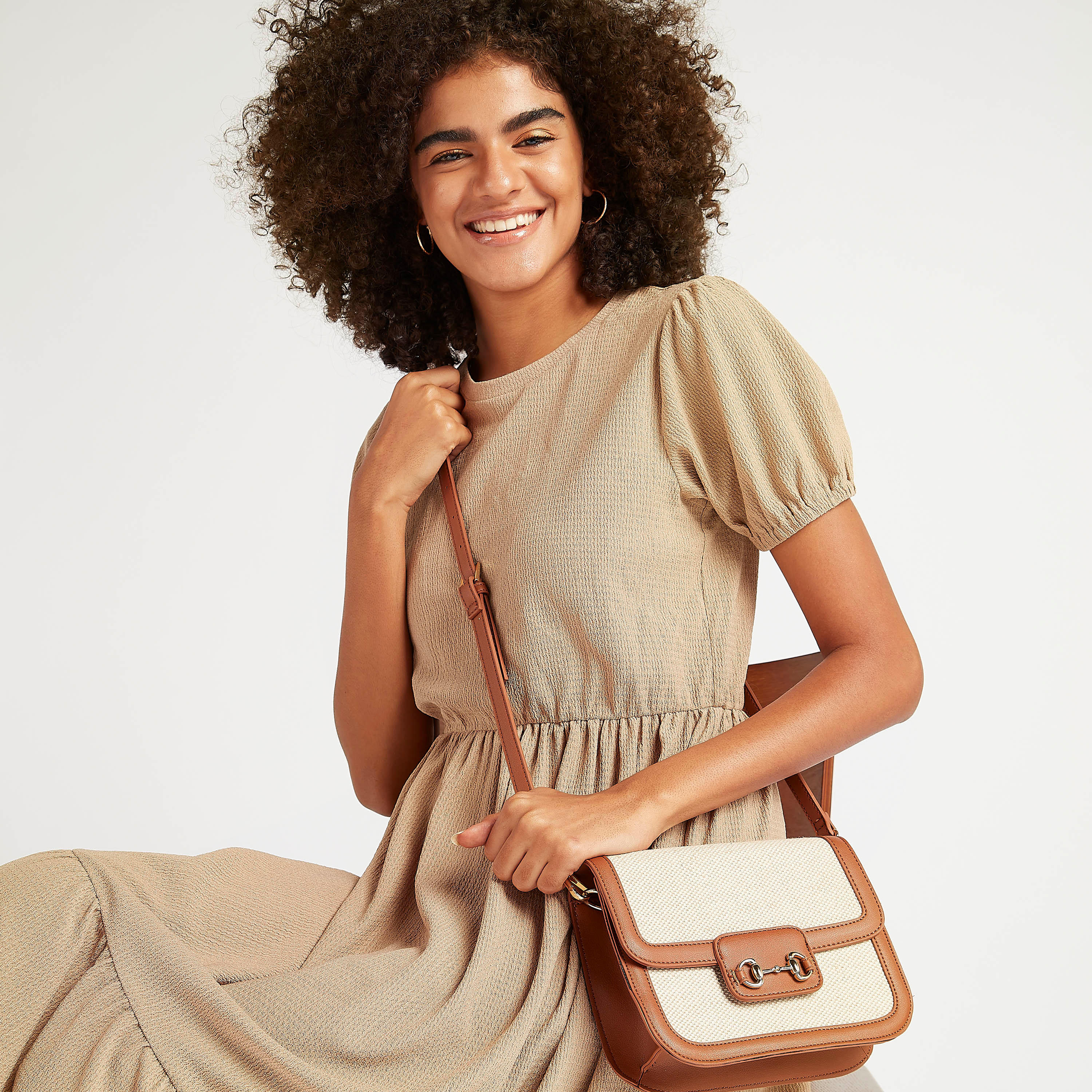 Textured Crossbody Bag with Magnetic Snap Closure and Adjustable Strap-women-bagsandwallets-handbags-image-2