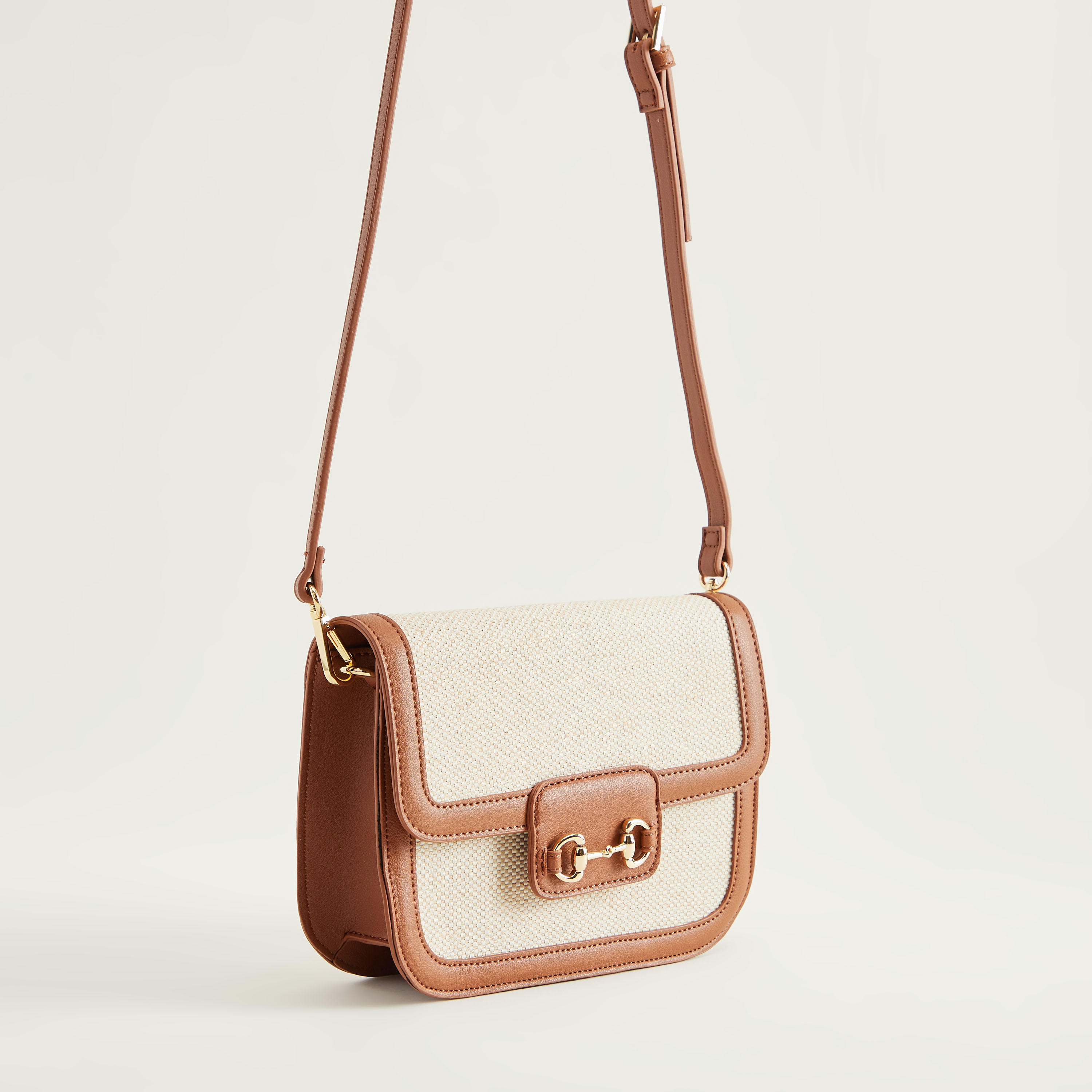 Textured Crossbody Bag with Magnetic Snap Closure and Adjustable Strap-women-bagsandwallets-handbags-image-3