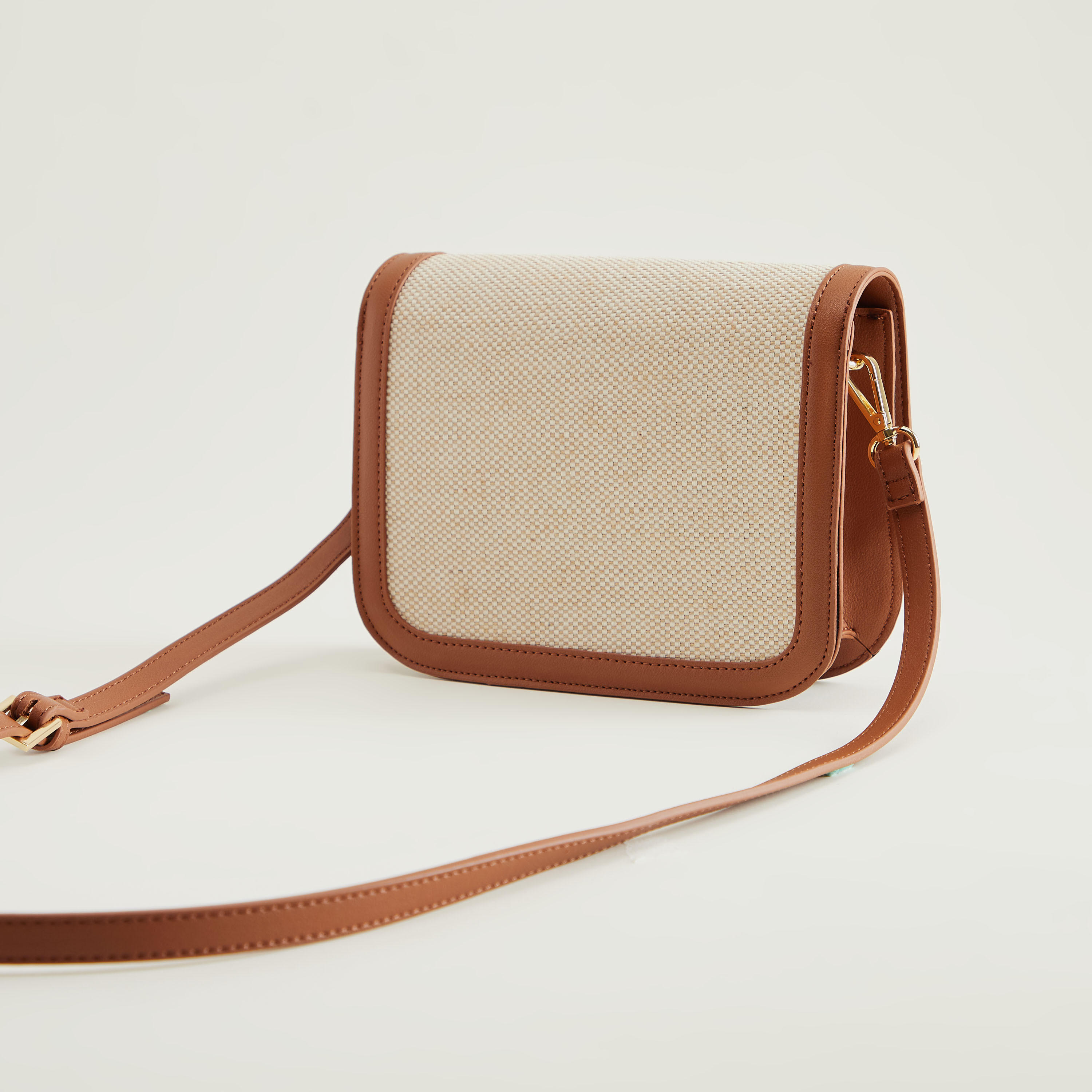 Textured Crossbody Bag with Magnetic Snap Closure and Adjustable Strap-women-bagsandwallets-handbags-image-5